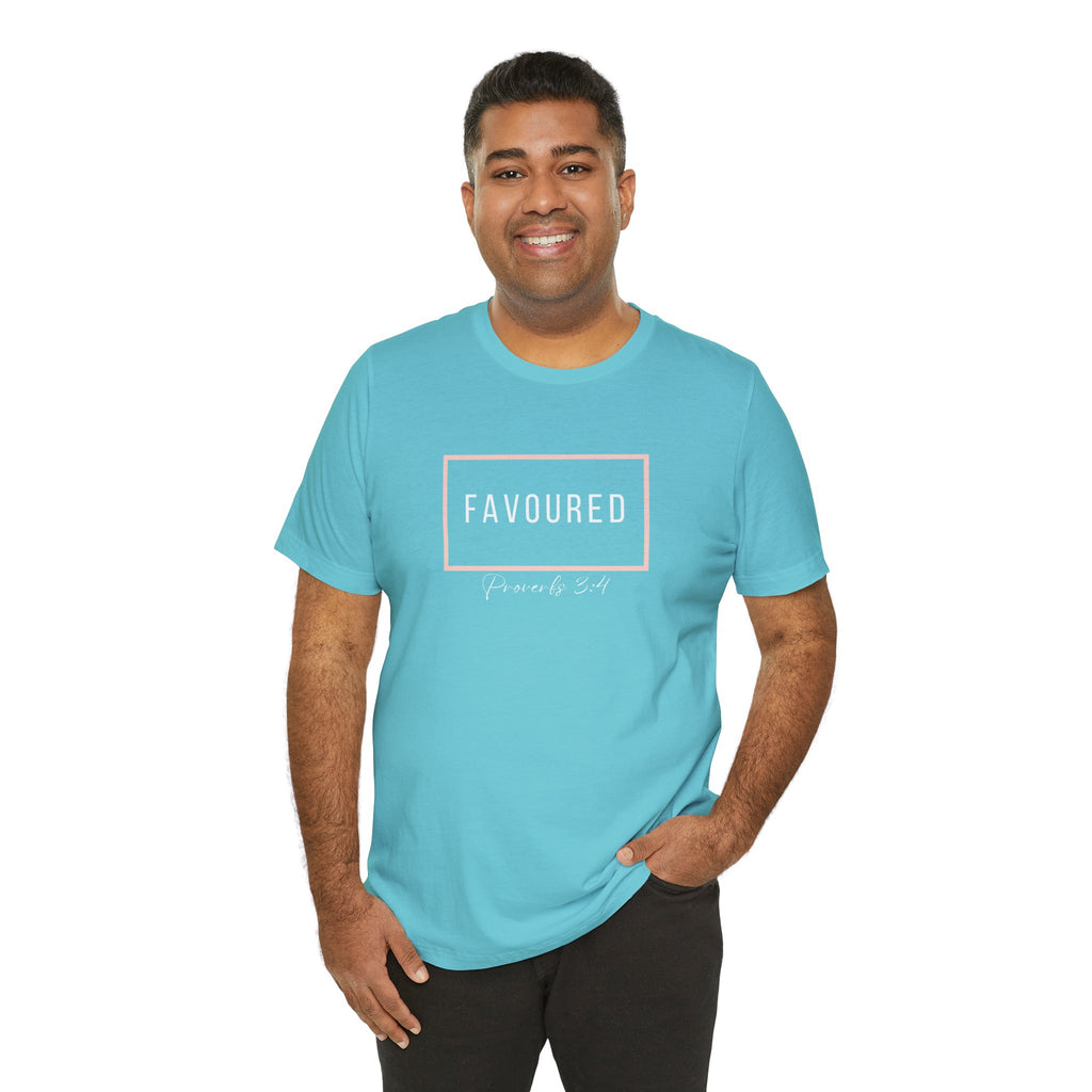 Favoured Christian T-Shirt – Proverbs 3:4 Scripture Tee | Faith-Based Unisex Shirt