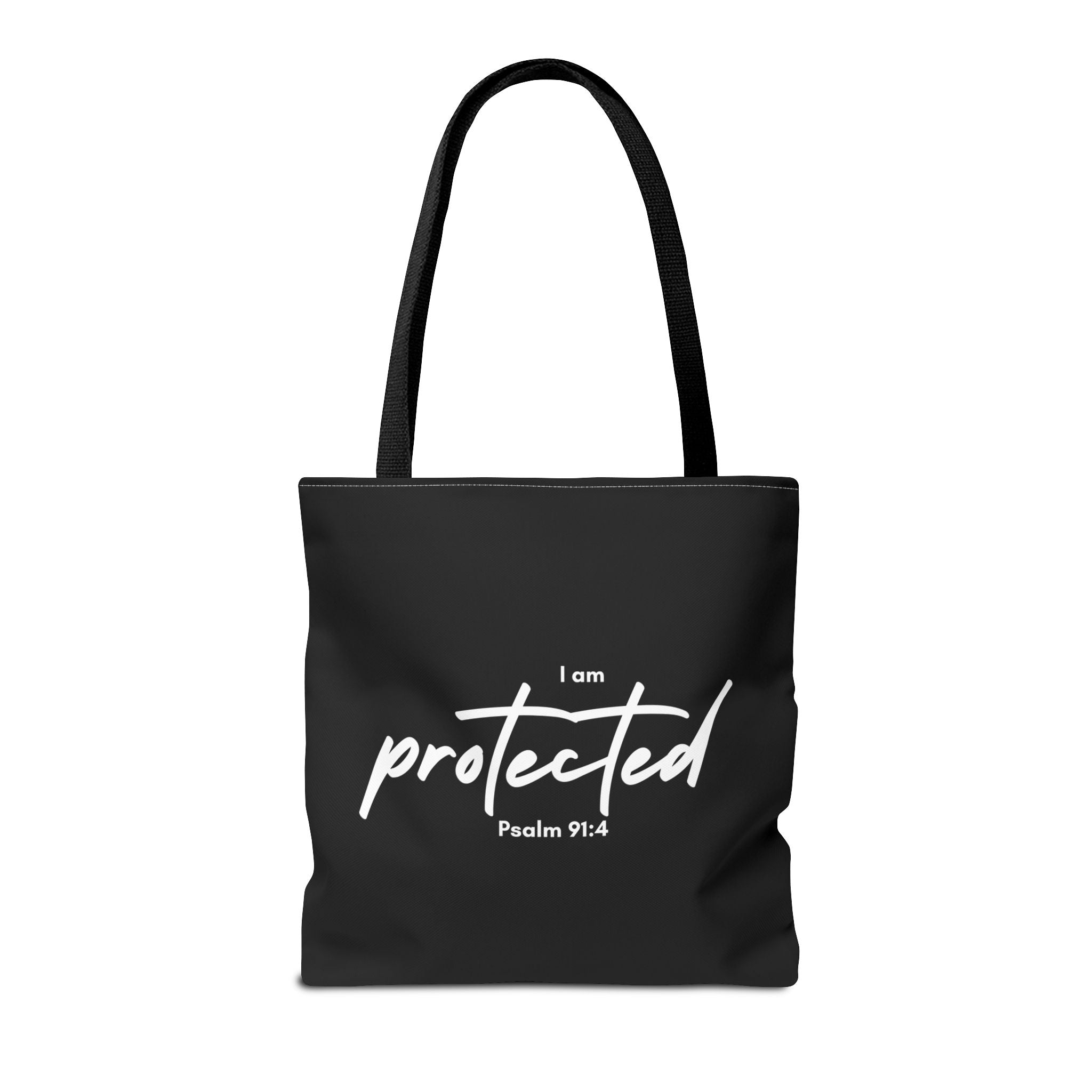 I Am Protected Tote Bag — Psalm 91:4 Christian Scripture Canvas Tote | Faith-Based Carryall