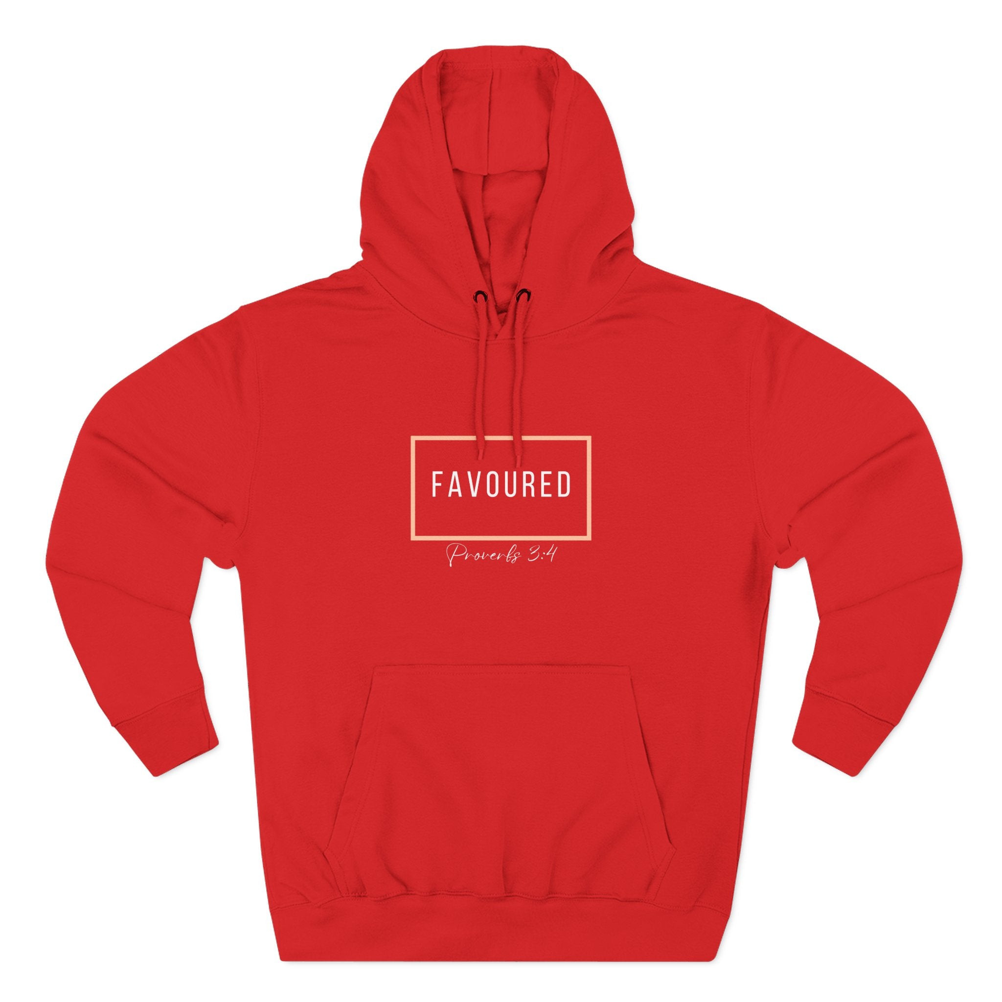 Favoured Christian Hoodie – Proverbs 3:4 Scripture Minimalist Hoodie | Faith-Based Unisex Fleece Pullover