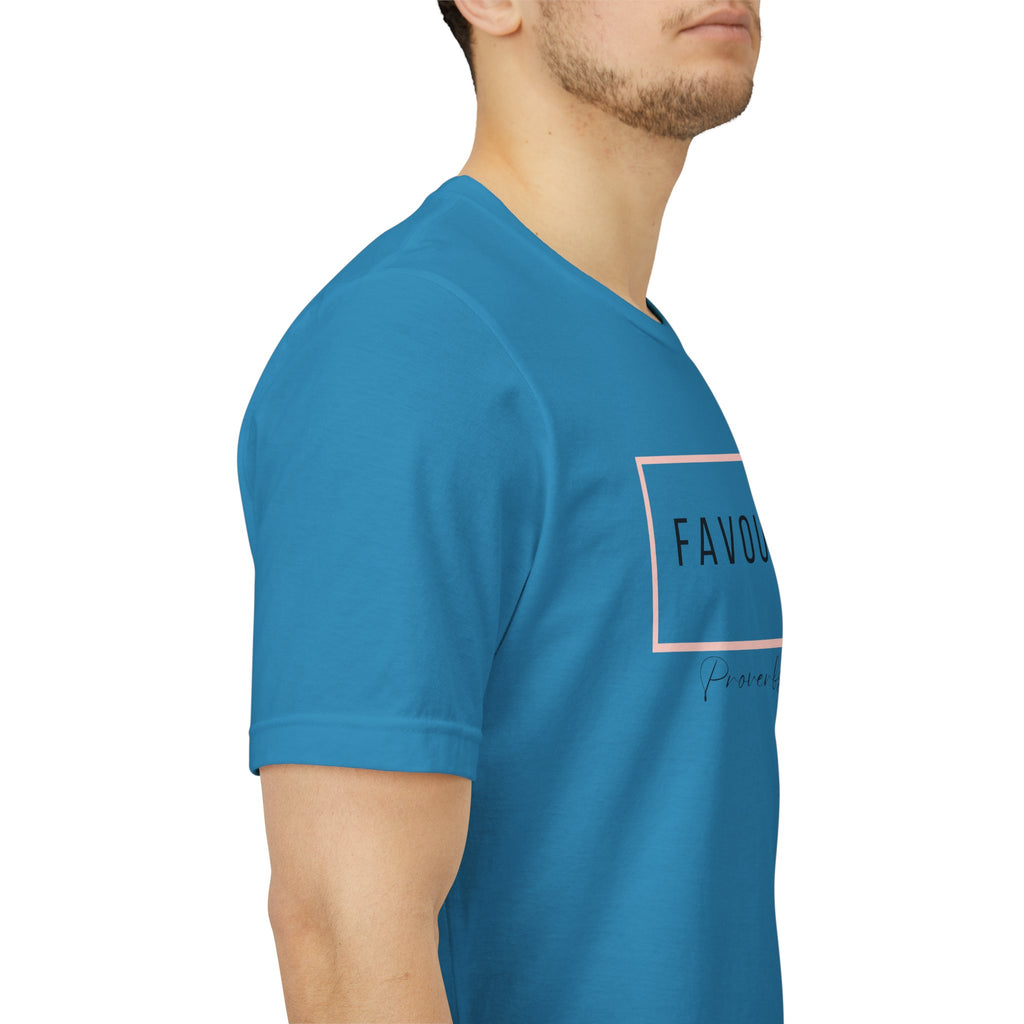 Favoured Christian T-Shirt – Proverbs 3:4 Scripture Tee | Faith-Based Unisex Shirt