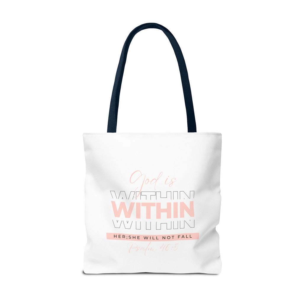 God Is Within Her Tote Bag – Psalm 46:5 Christian Scripture Tote for Women