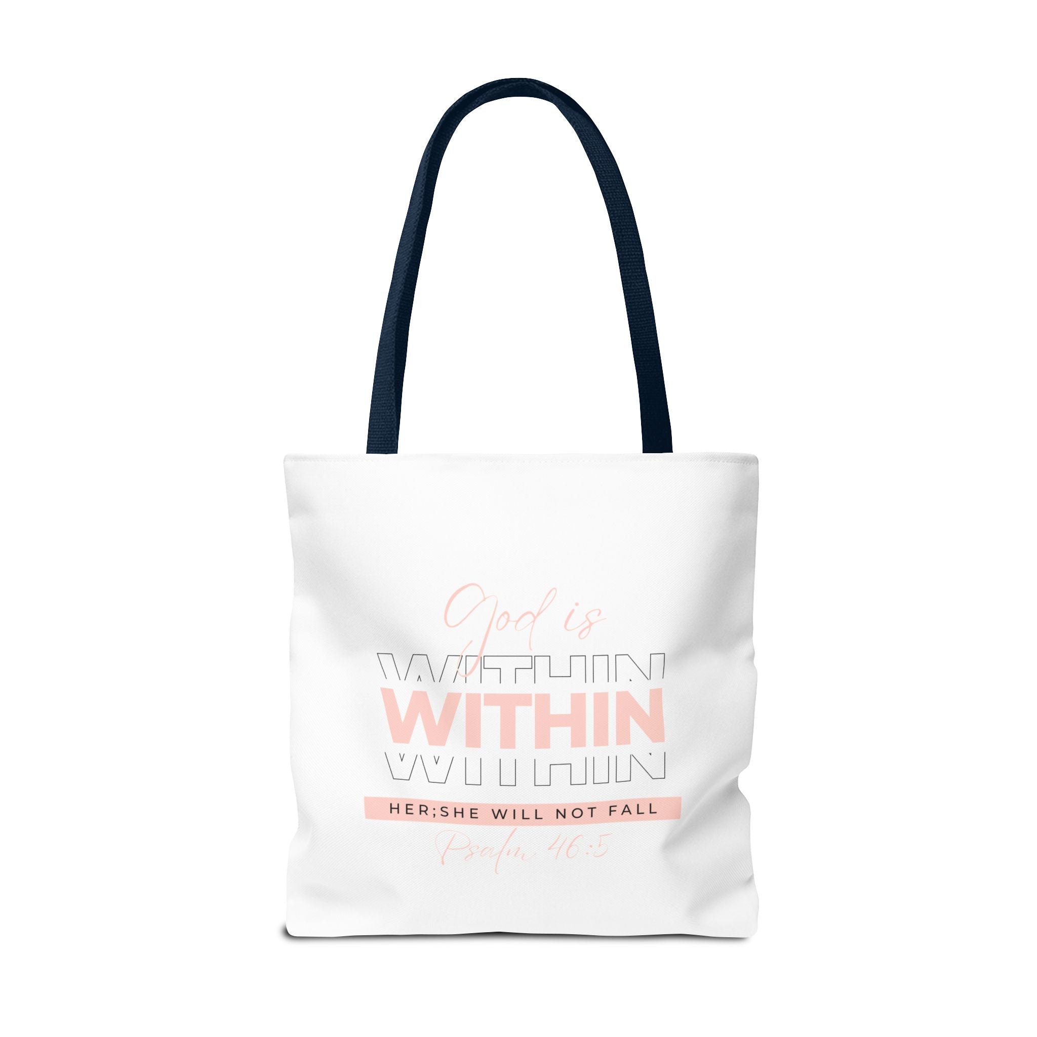 God Is Within Her Tote Bag – Psalm 46:5 Christian Scripture Tote for Women