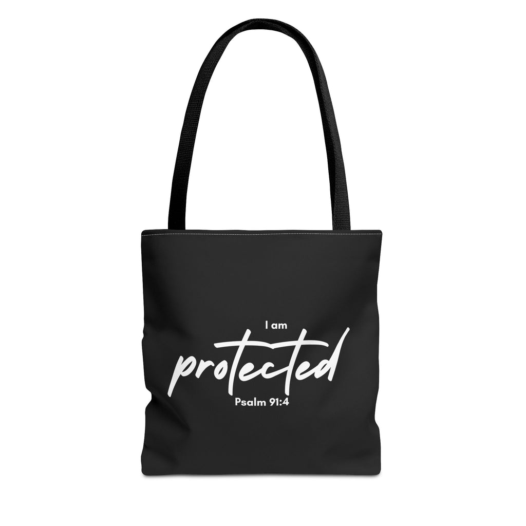 I Am Protected Tote Bag — Psalm 91:4 Christian Scripture Canvas Tote | Faith-Based Carryall