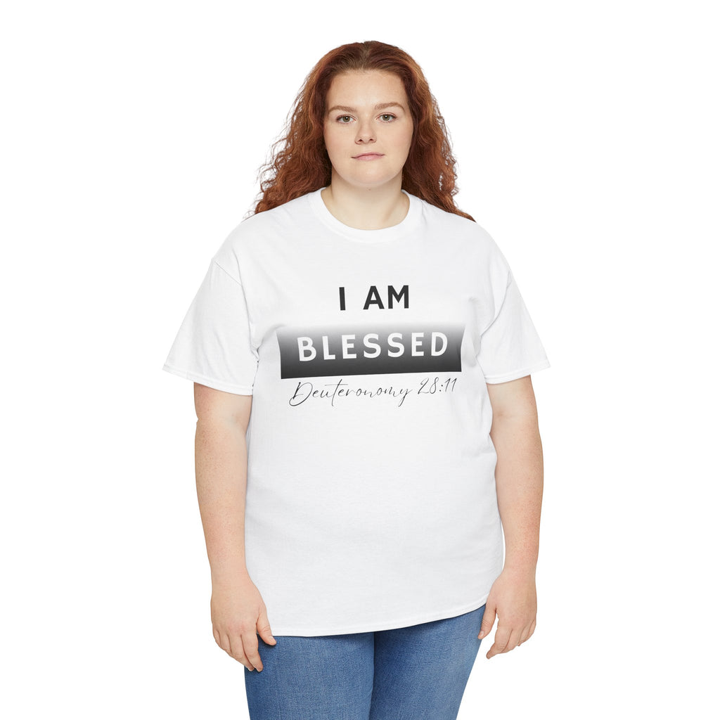 I Am Blessed Christian T-Shirt — Deuteronomy 28:11 Scripture Faith Tee