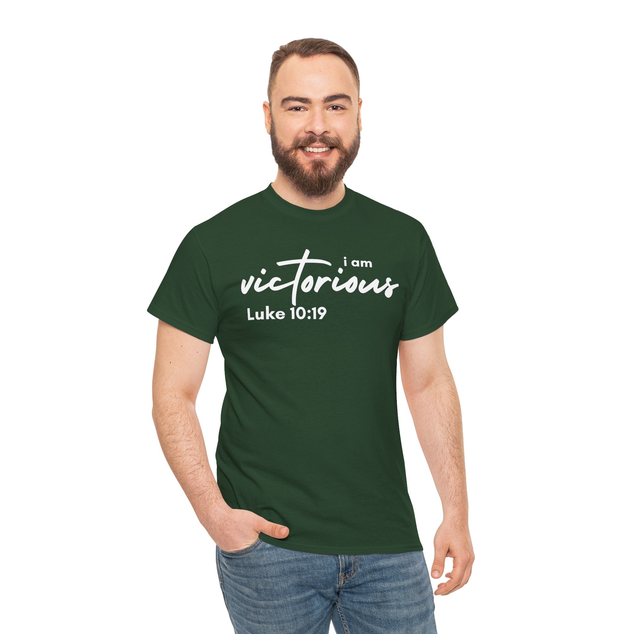 I Am Victorious Christian T-Shirt – Luke 10:19 Scripture Tee | Faith-Based Apparel