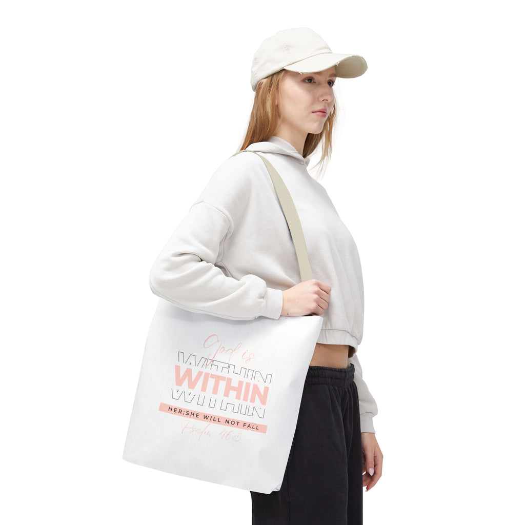 God Is Within Her Tote Bag – Psalm 46:5 Christian Scripture Tote for Women