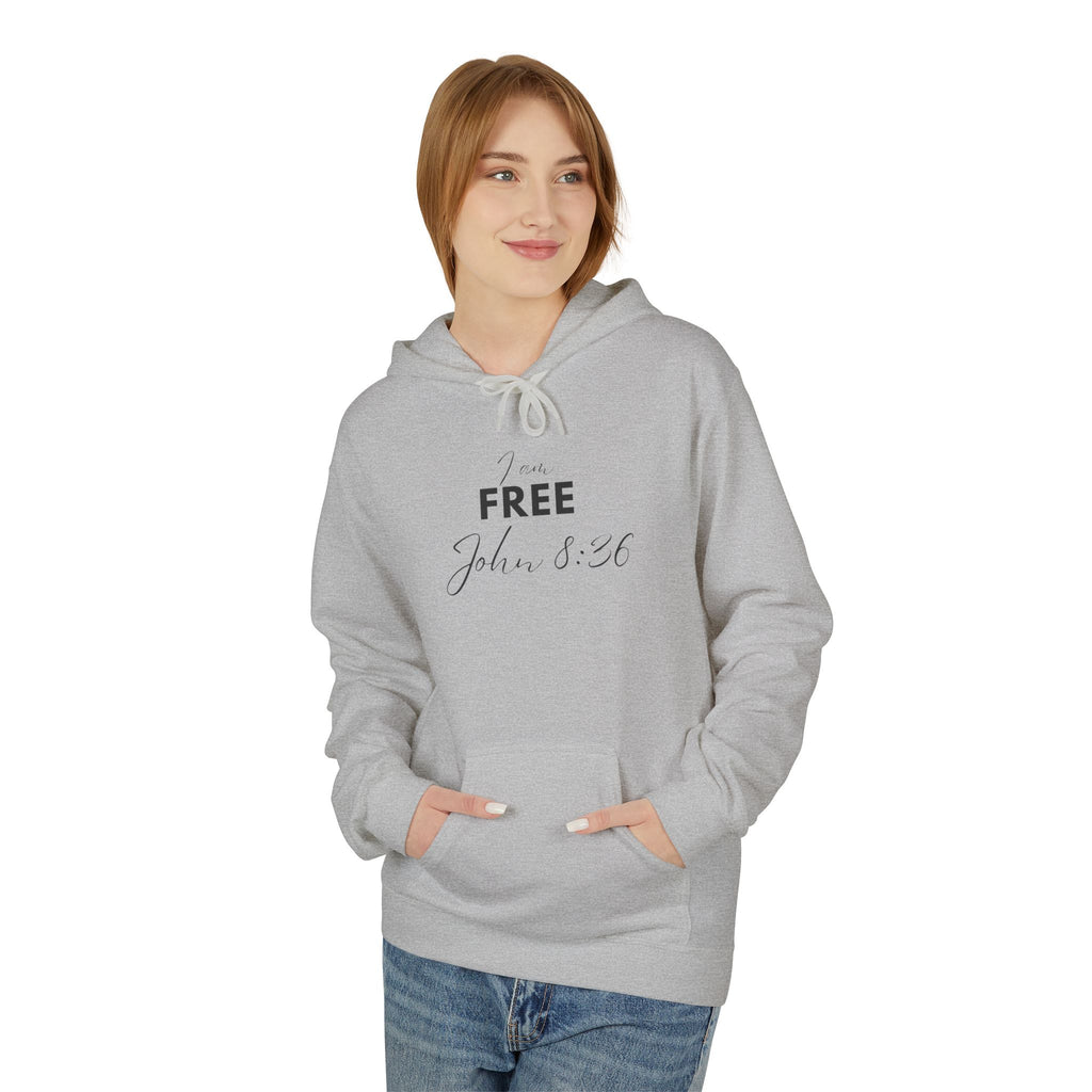 I Am Free Hoodie – John 8:36 Christian Scripture Hoodie | Faith-Based Inspirational Pullover