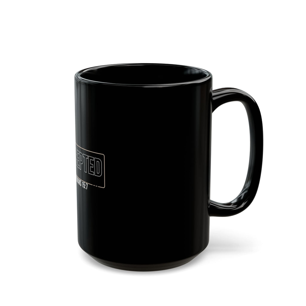“I Am Accepted” Christian Ceramic Mug – Romans 15:7 Scripture Coffee Cup (11oz & 15oz) – Faith-Inspired Gift