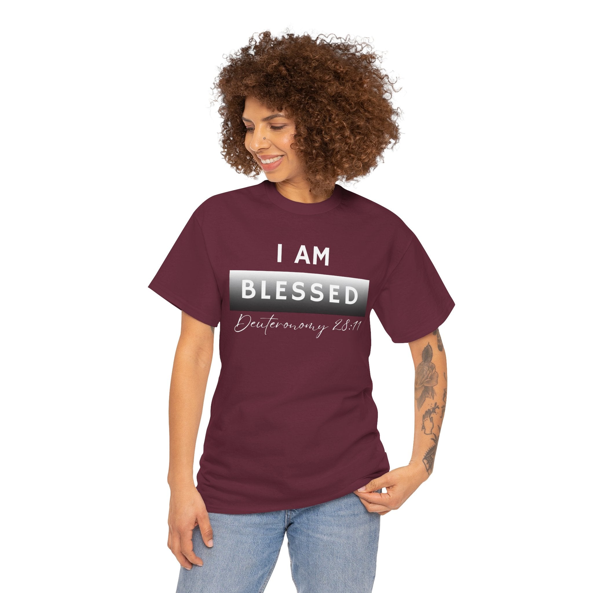 I Am Blessed Christian T-Shirt — Deuteronomy 28:11 Scripture Faith Tee (2)