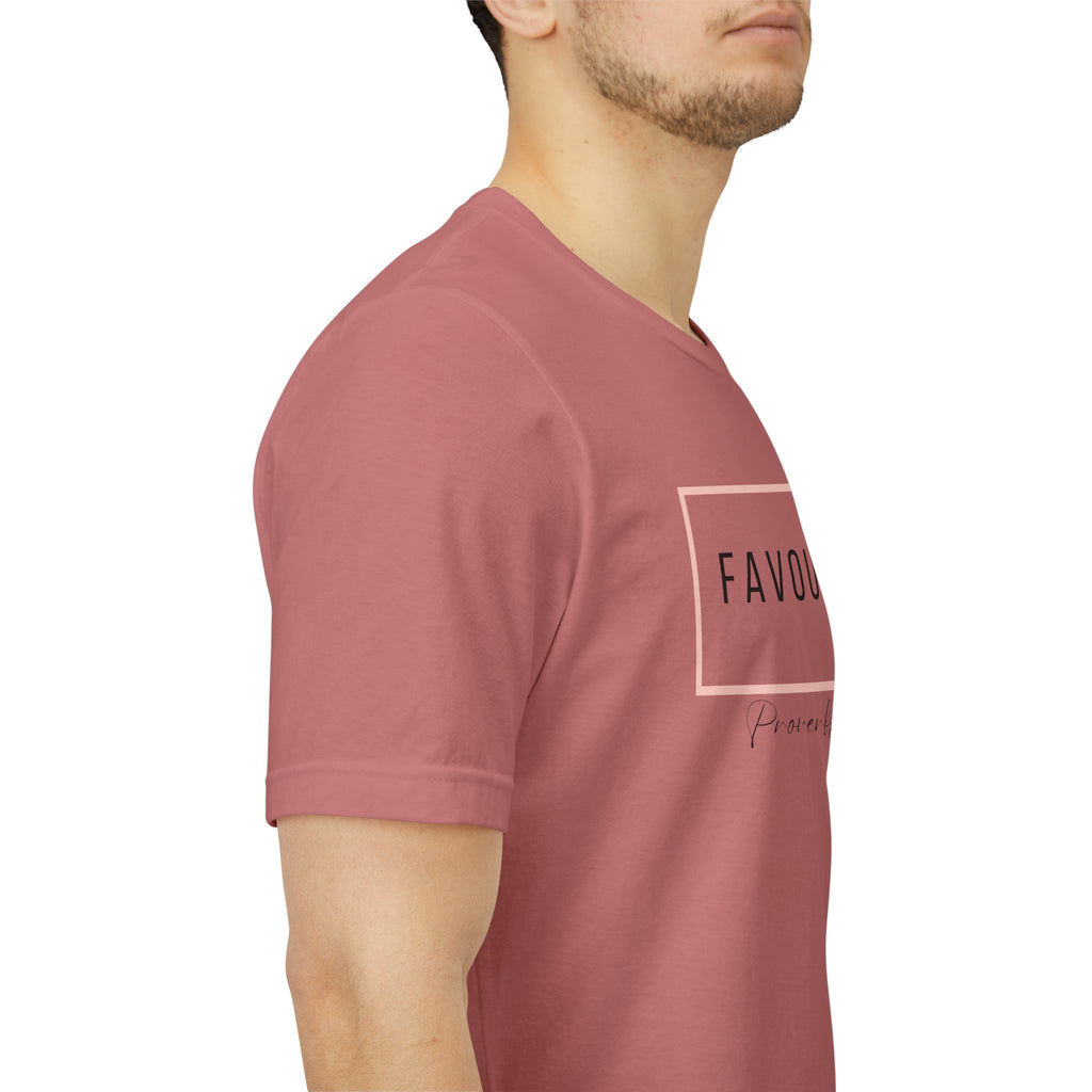 Favoured Christian T-Shirt – Proverbs 3:4 Scripture Tee | Faith-Based Unisex Shirt