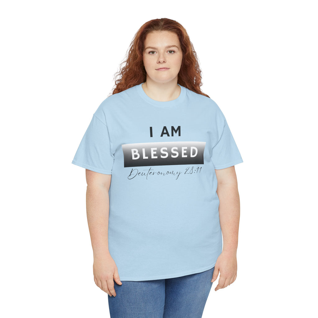 I Am Blessed Christian T-Shirt — Deuteronomy 28:11 Scripture Faith Tee