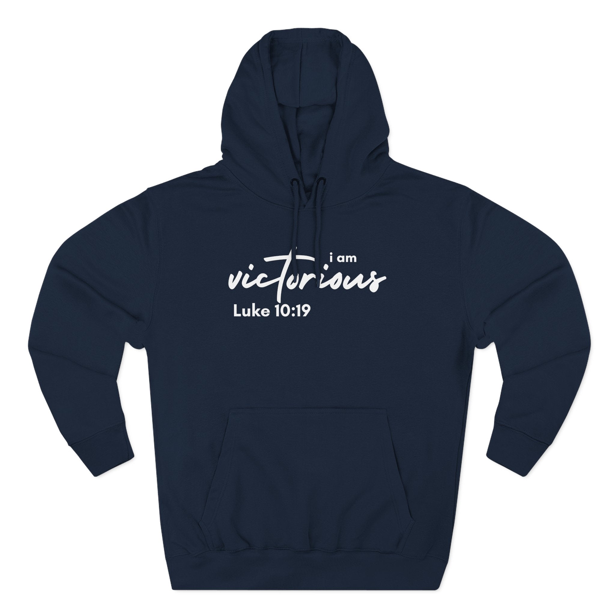 I Am Victorious Hoodie — Luke 10:19 Christian Scripture Fleece Pullover