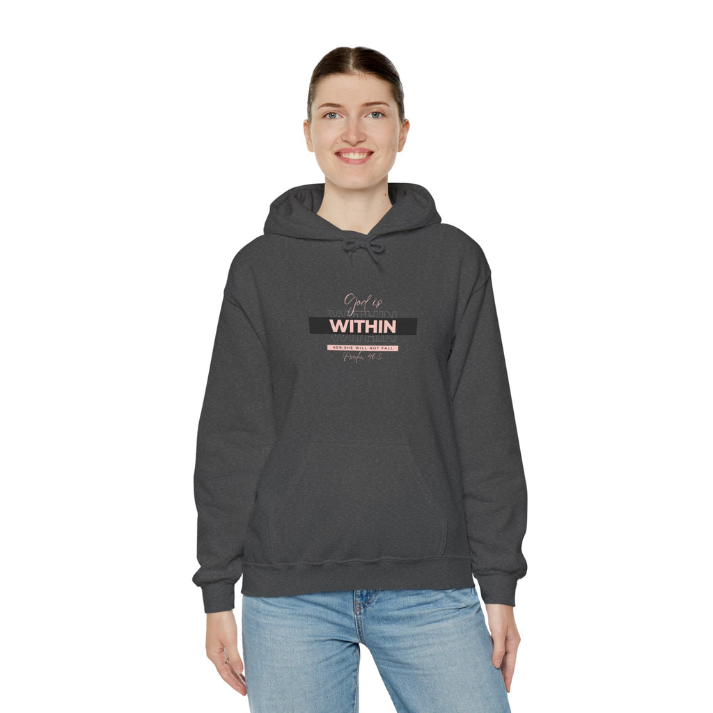 God Is Within Her Hoodie — Psalm 46:5 Christian Hoodie for Women | Inspirational Faith-Based Unisex Pullover