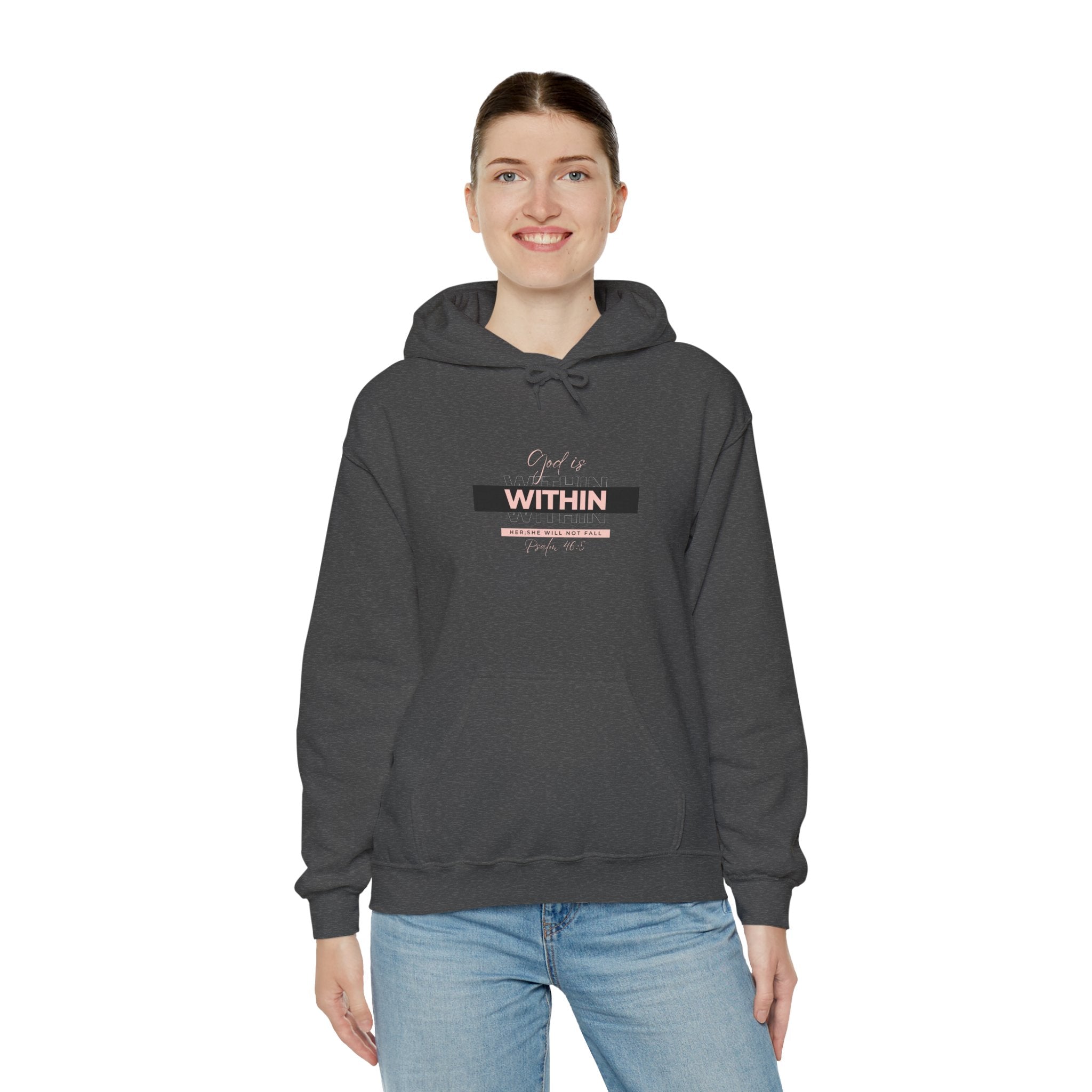 God Is Within Her Hoodie — Psalm 46:5 Christian Hoodie for Women | Inspirational Faith-Based Unisex Pullover