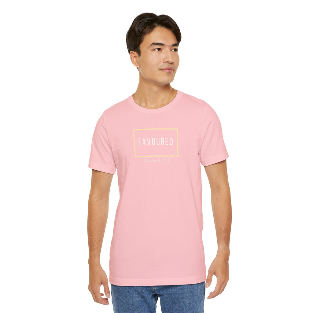 Favoured Christian T-Shirt – Proverbs 3:4 Scripture Tee | Faith-Based Unisex Shirt