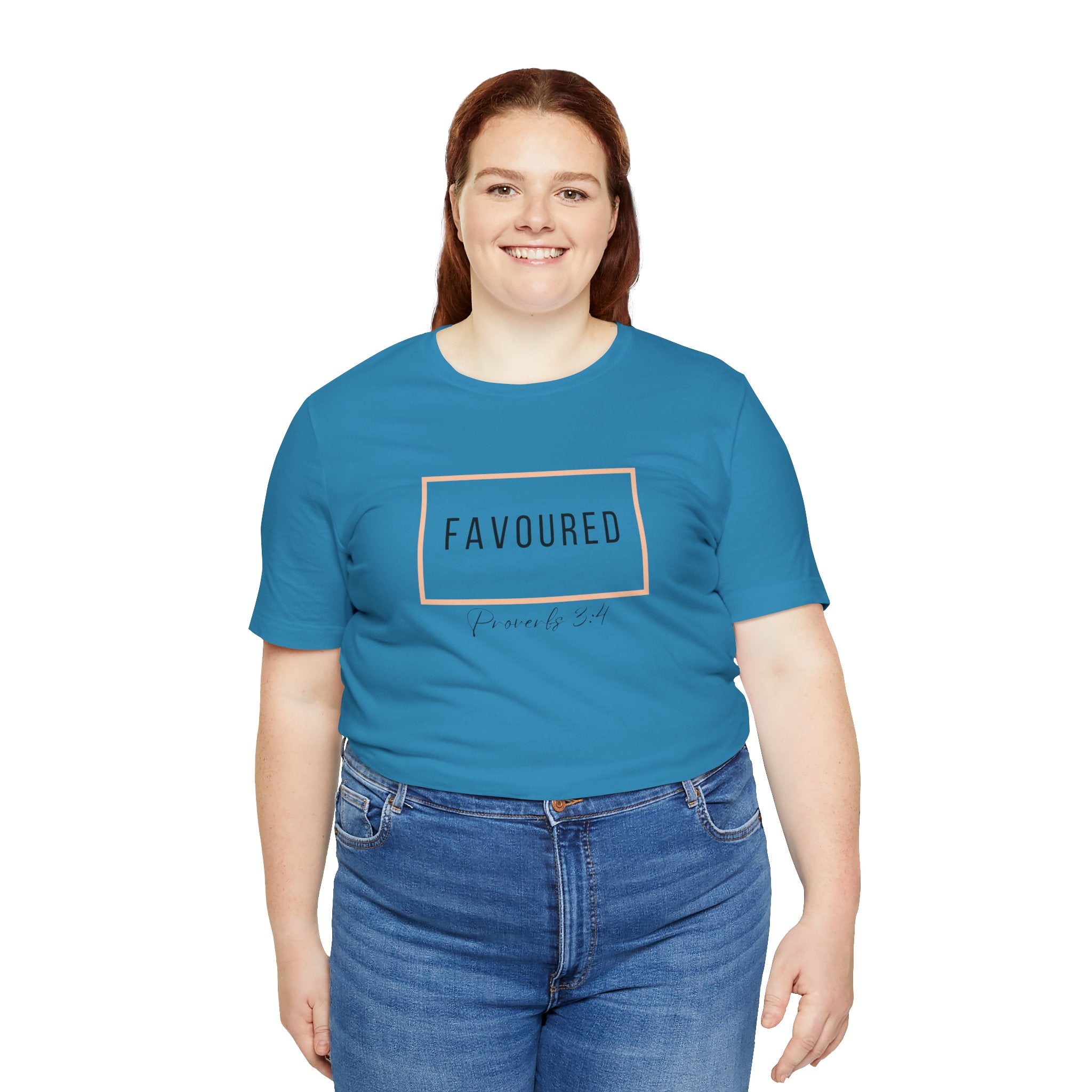 Favoured Christian T-Shirt – Proverbs 3:4 Scripture Tee | Faith-Based Unisex Shirt