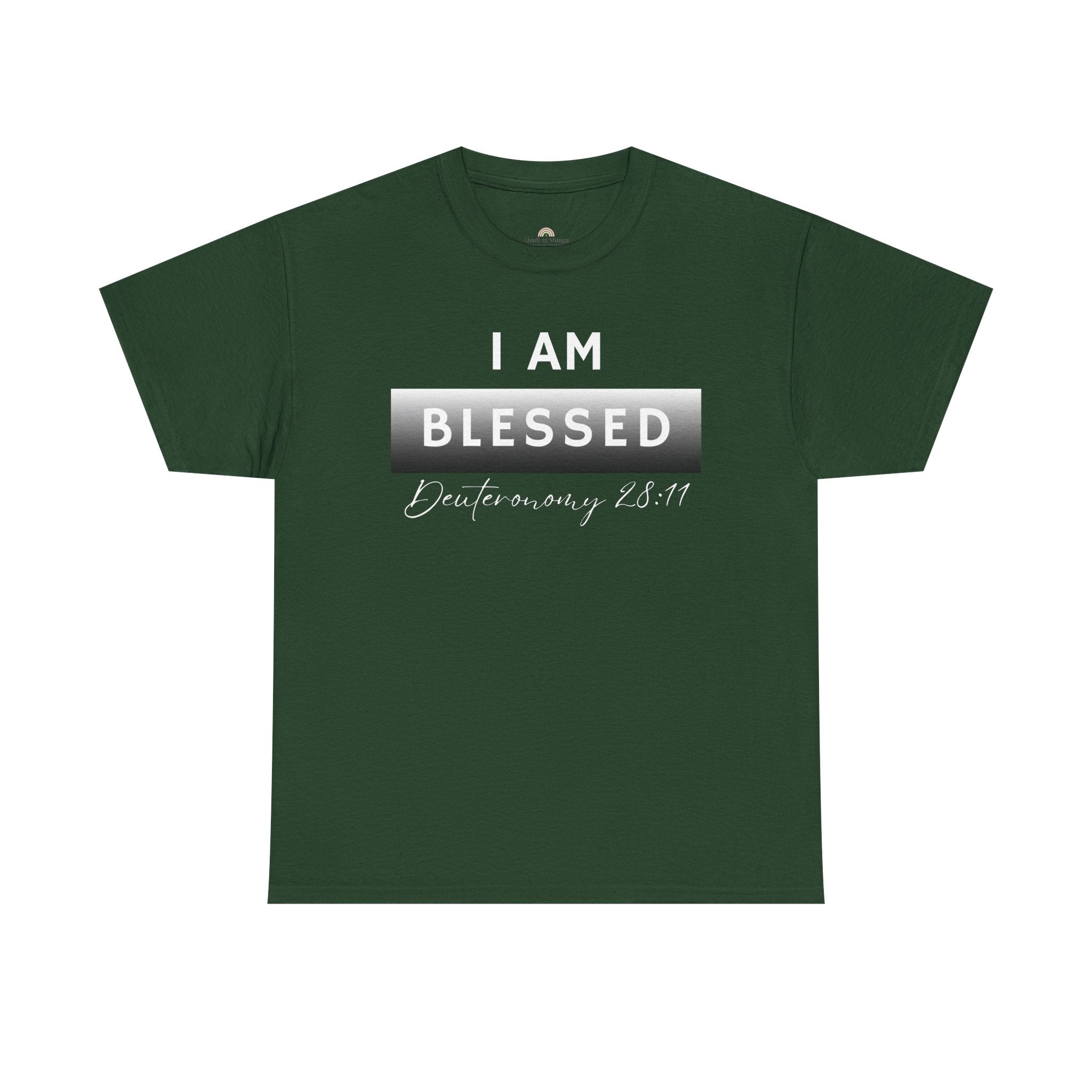 I Am Blessed Christian T-Shirt — Deuteronomy 28:11 Scripture Faith Tee (2)