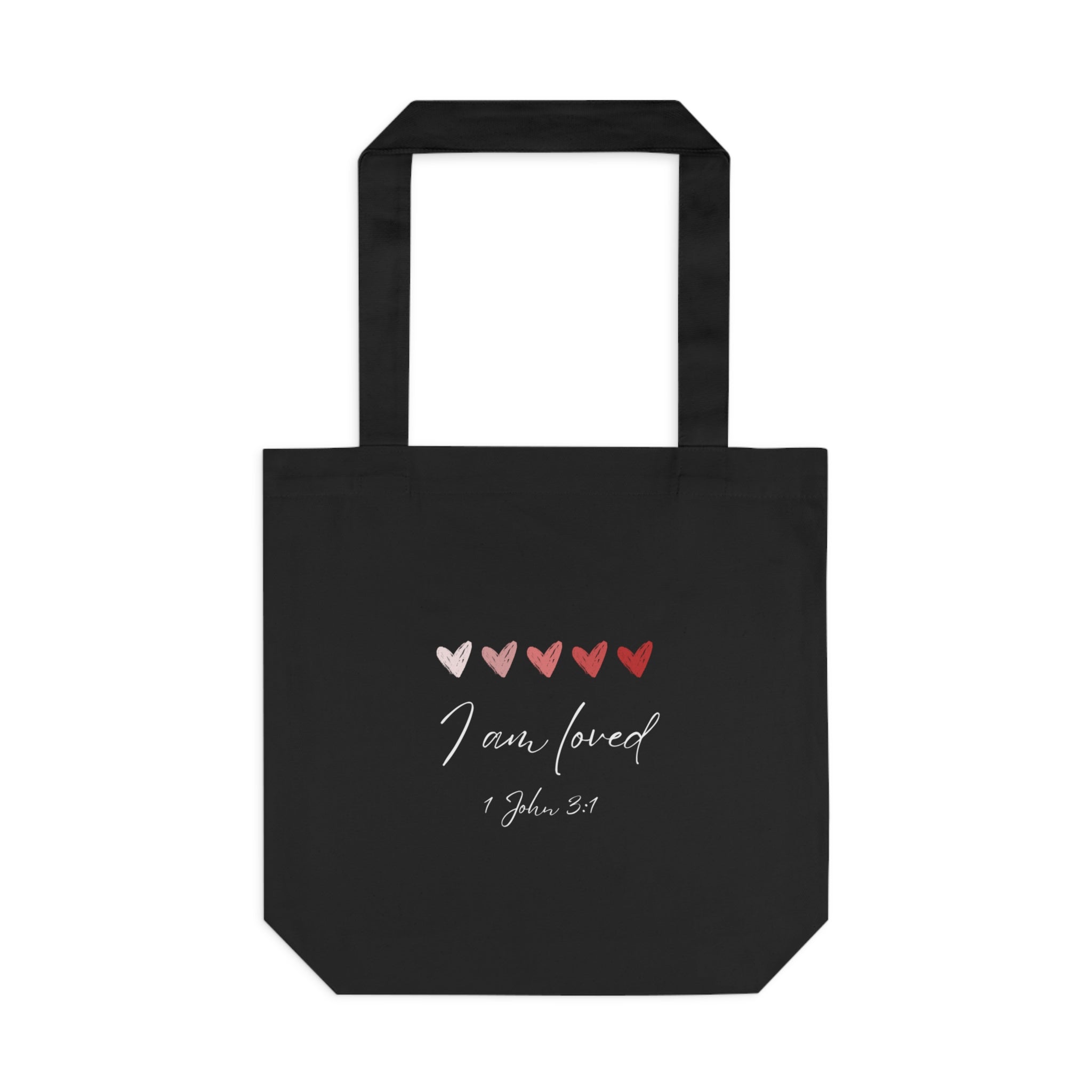I Am Loved Tote Bag – 1 John 3:1 Christian Cotton Scripture Tote