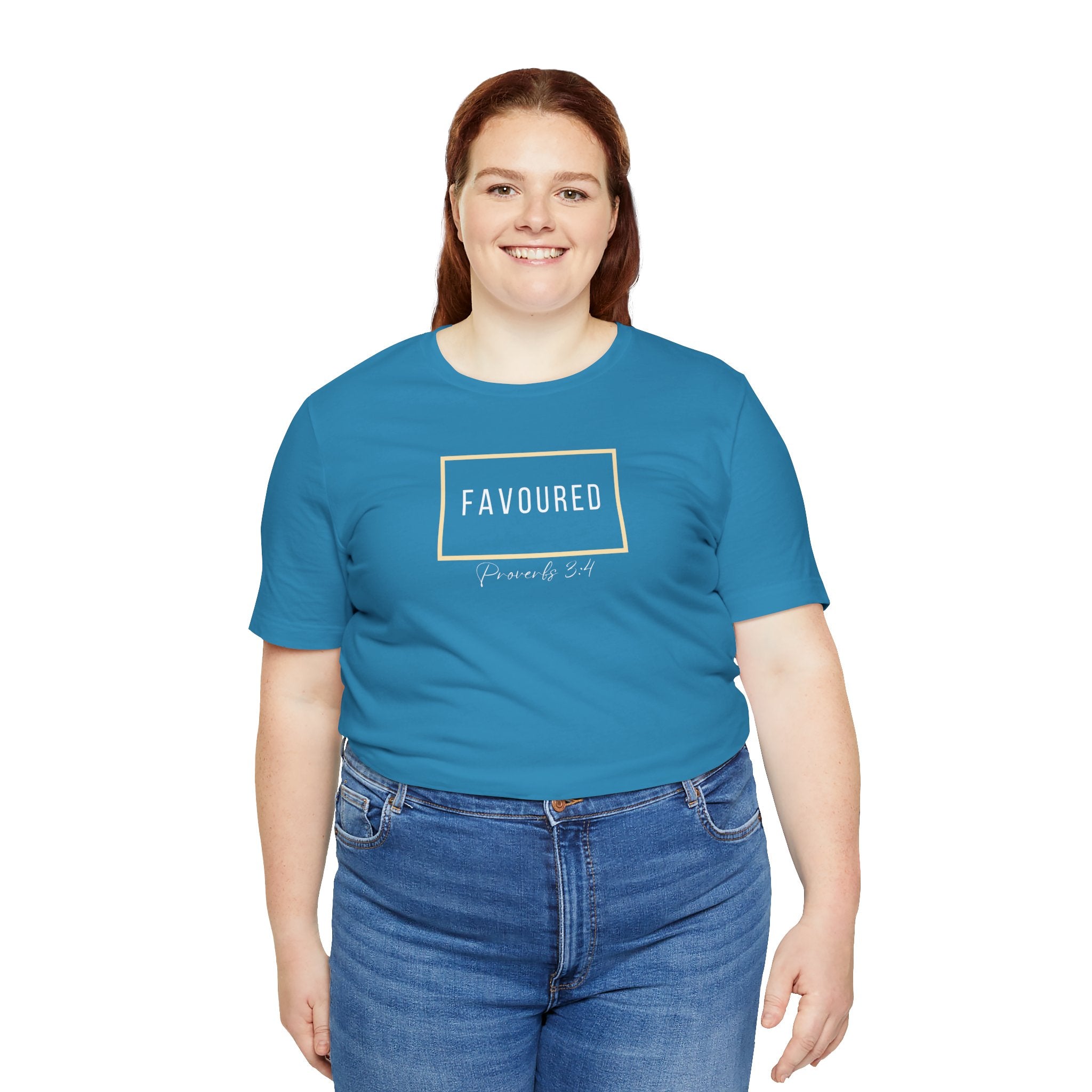 Favoured Christian T-Shirt – Proverbs 3:4 Scripture Tee | Faith-Based Unisex Shirt