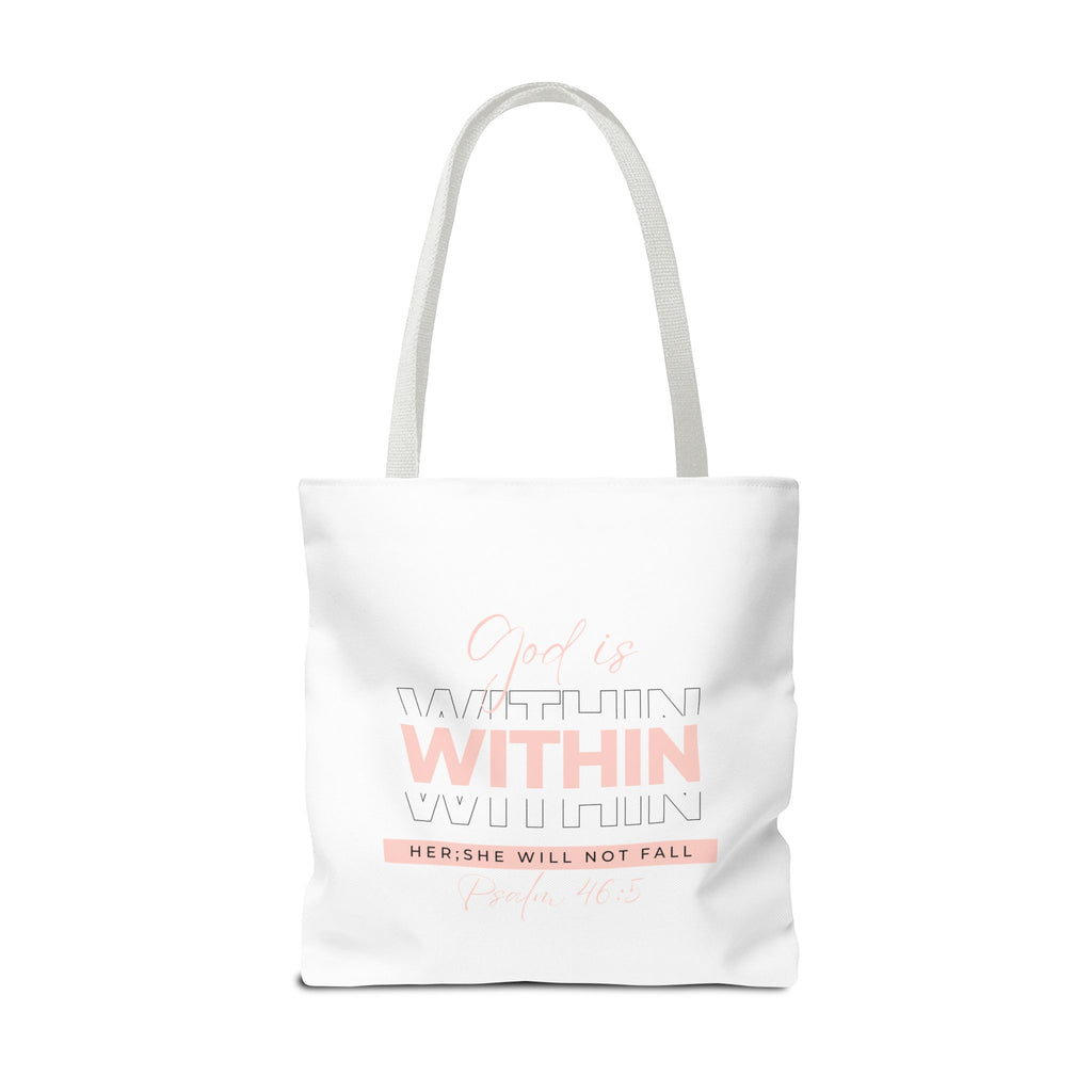 God Is Within Her Tote Bag – Psalm 46:5 Christian Scripture Tote for Women