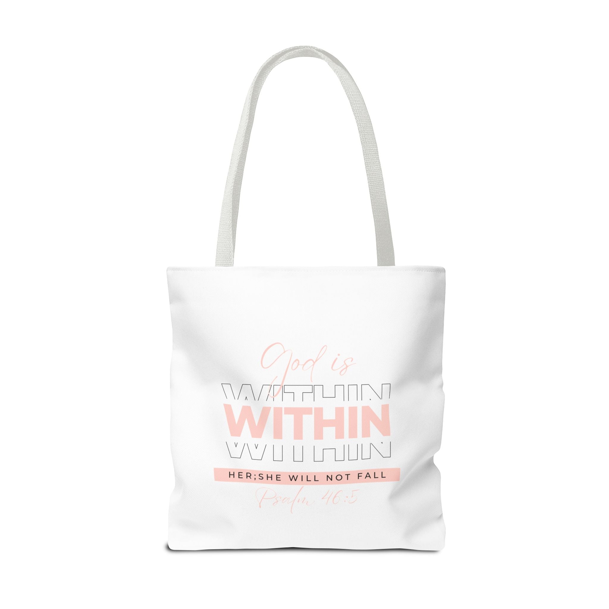 God Is Within Her Tote Bag – Psalm 46:5 Christian Scripture Tote for Women