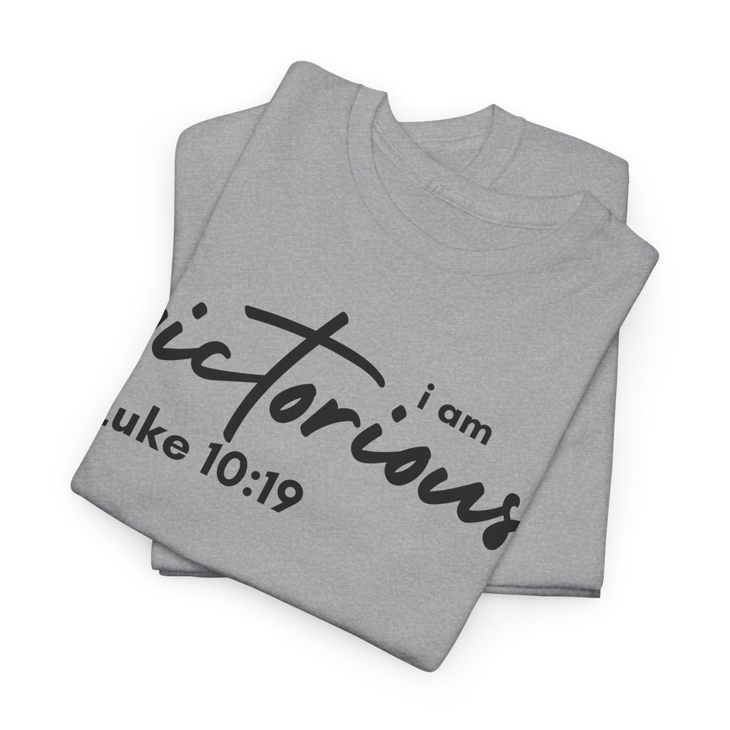 I Am Victorious Christian T-Shirt – Luke 10:19 Scripture Tee | Faith-Based Apparel