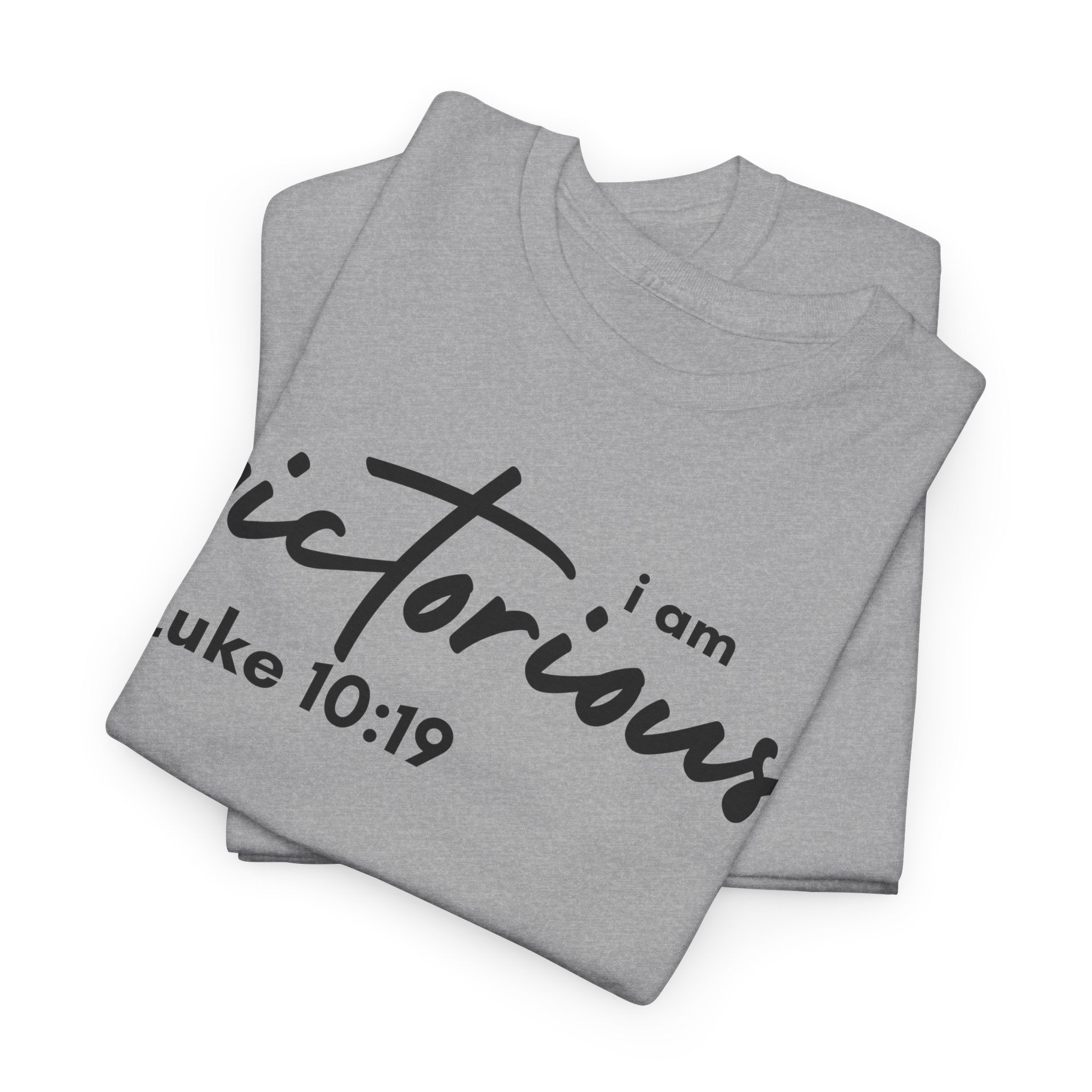 I Am Victorious Christian T-Shirt – Luke 10:19 Scripture Tee | Faith-Based Apparel