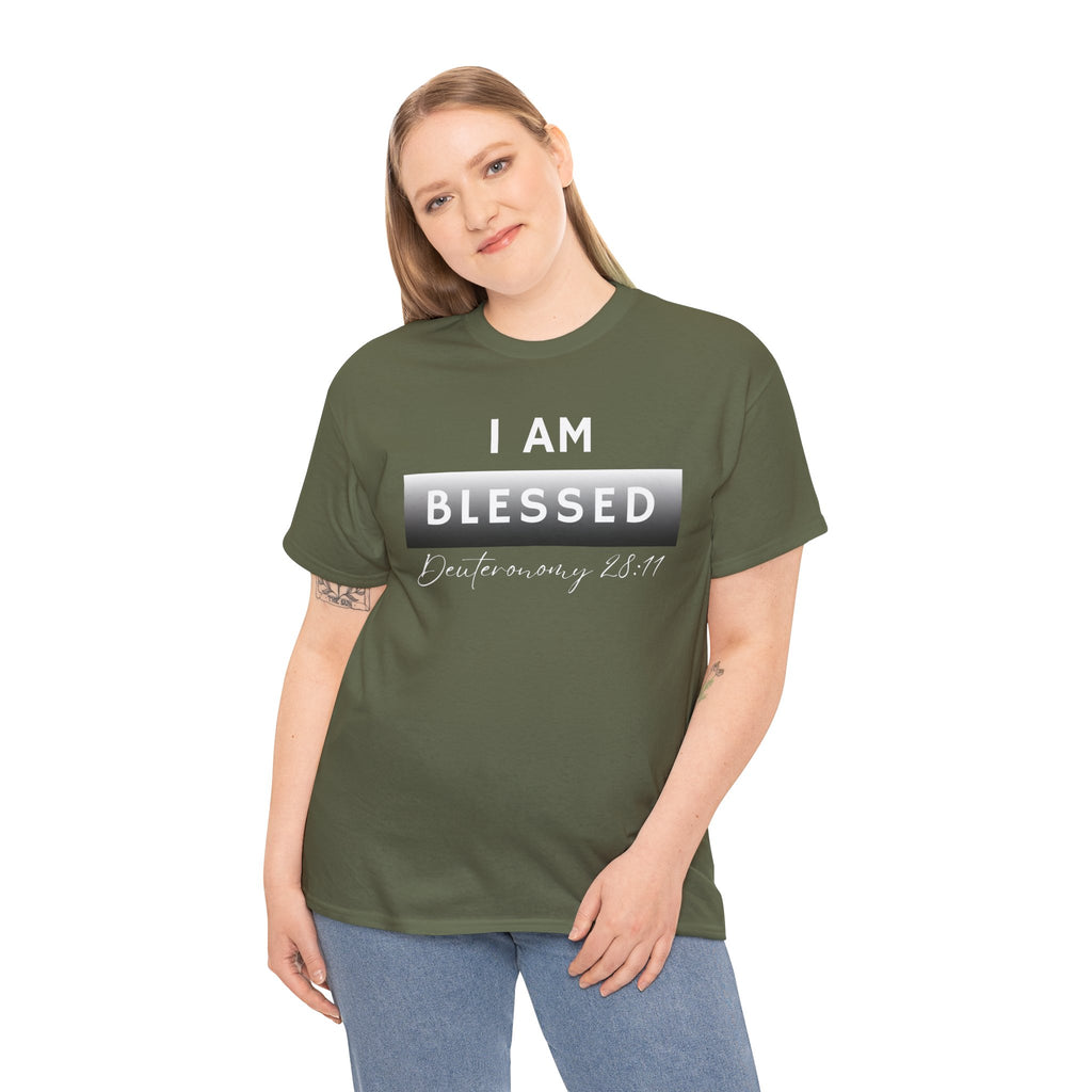 I Am Blessed Christian T-Shirt — Deuteronomy 28:11 Scripture Faith Tee (2)