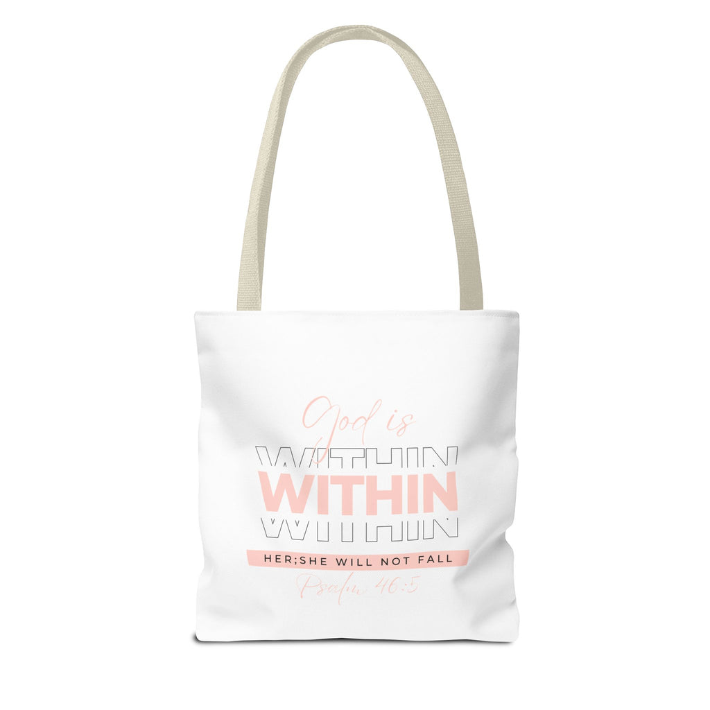 God Is Within Her Tote Bag – Psalm 46:5 Christian Scripture Tote for Women