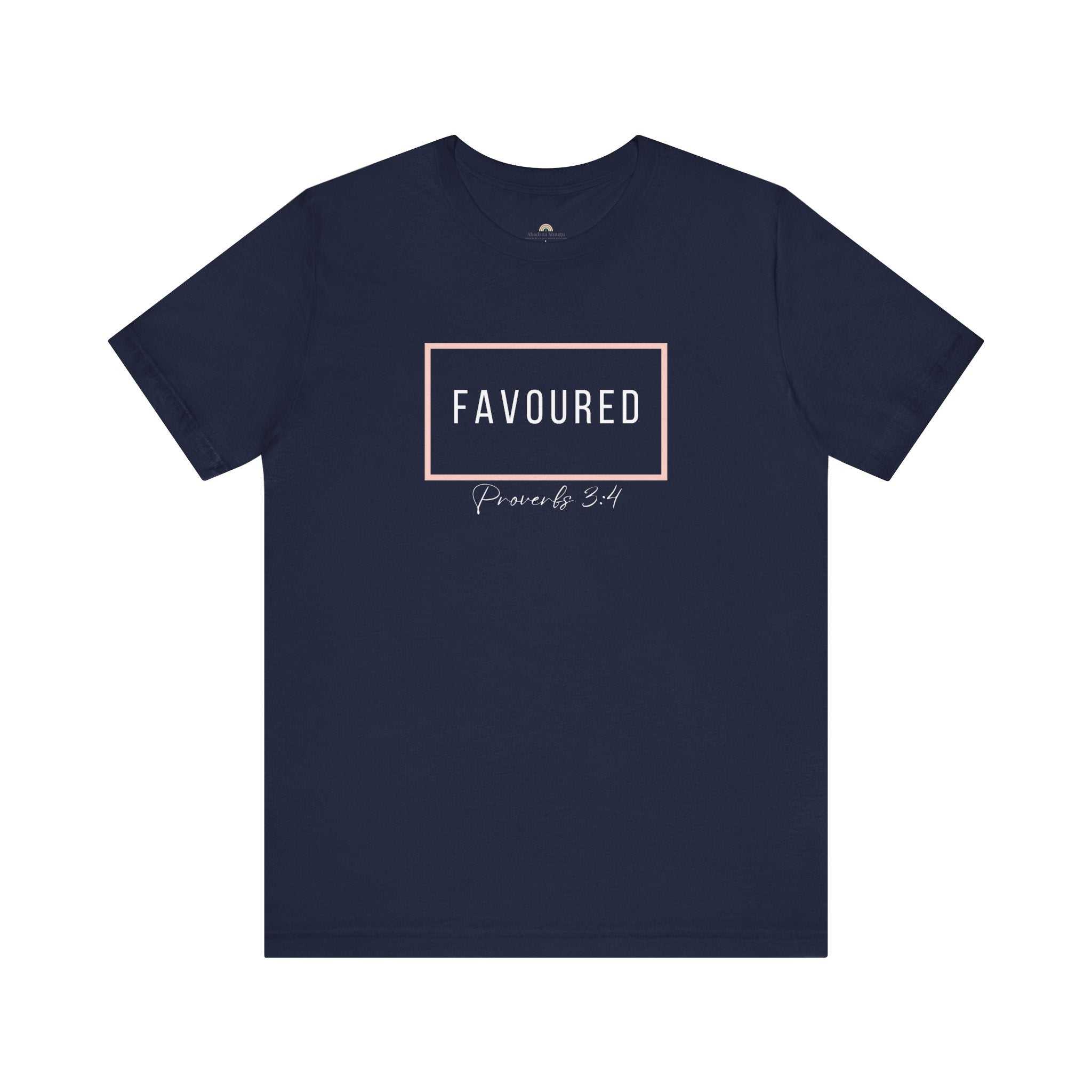 Favoured Christian T-Shirt – Proverbs 3:4 Scripture Tee | Faith-Based Unisex Shirt