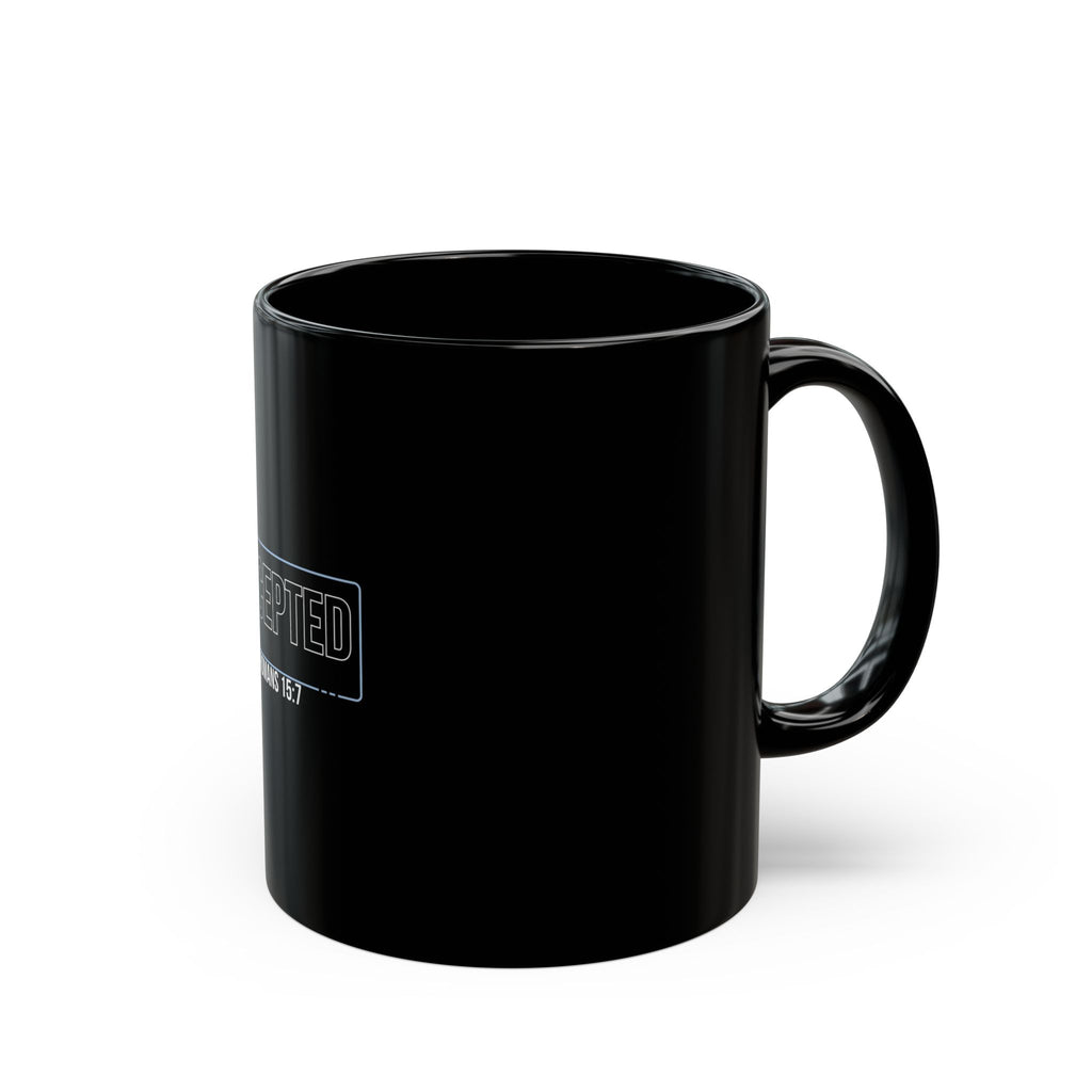 “I Am Accepted” Christian Ceramic Mug – Romans 15:7 Scripture Coffee Cup (11oz & 15oz) – Faith-Inspired Gift