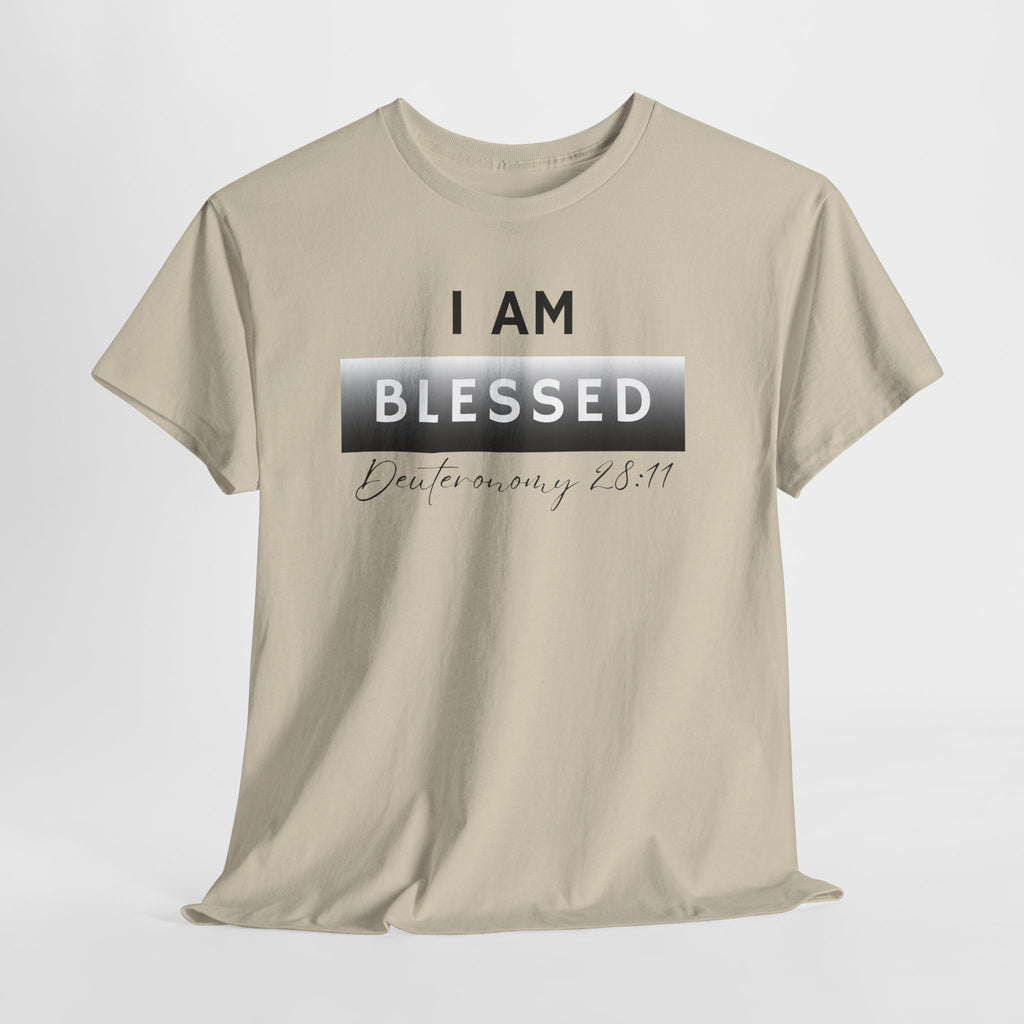I Am Blessed Christian T-Shirt — Deuteronomy 28:11 Scripture Faith Tee
