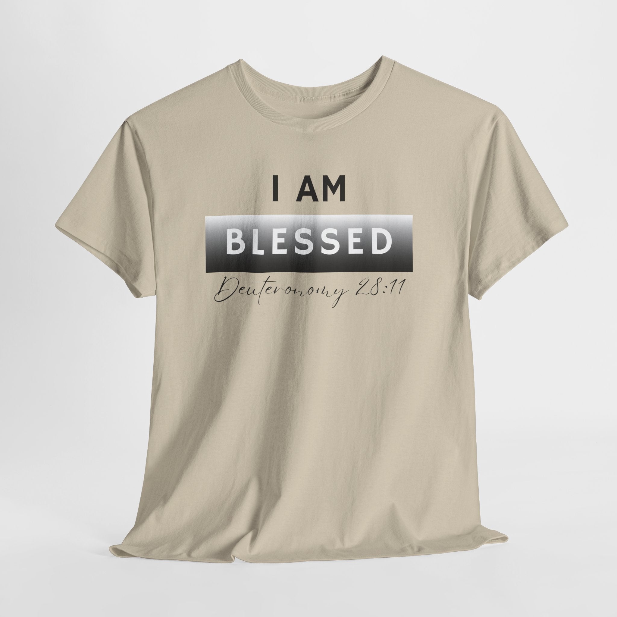 I Am Blessed Christian T-Shirt — Deuteronomy 28:11 Scripture Faith Tee