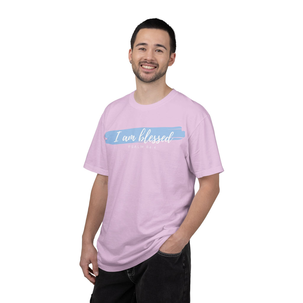 I Am Blessed Christian T-Shirt — Psalm 84:4 Scripture Tee | Garment-Dyed Faith Shirt