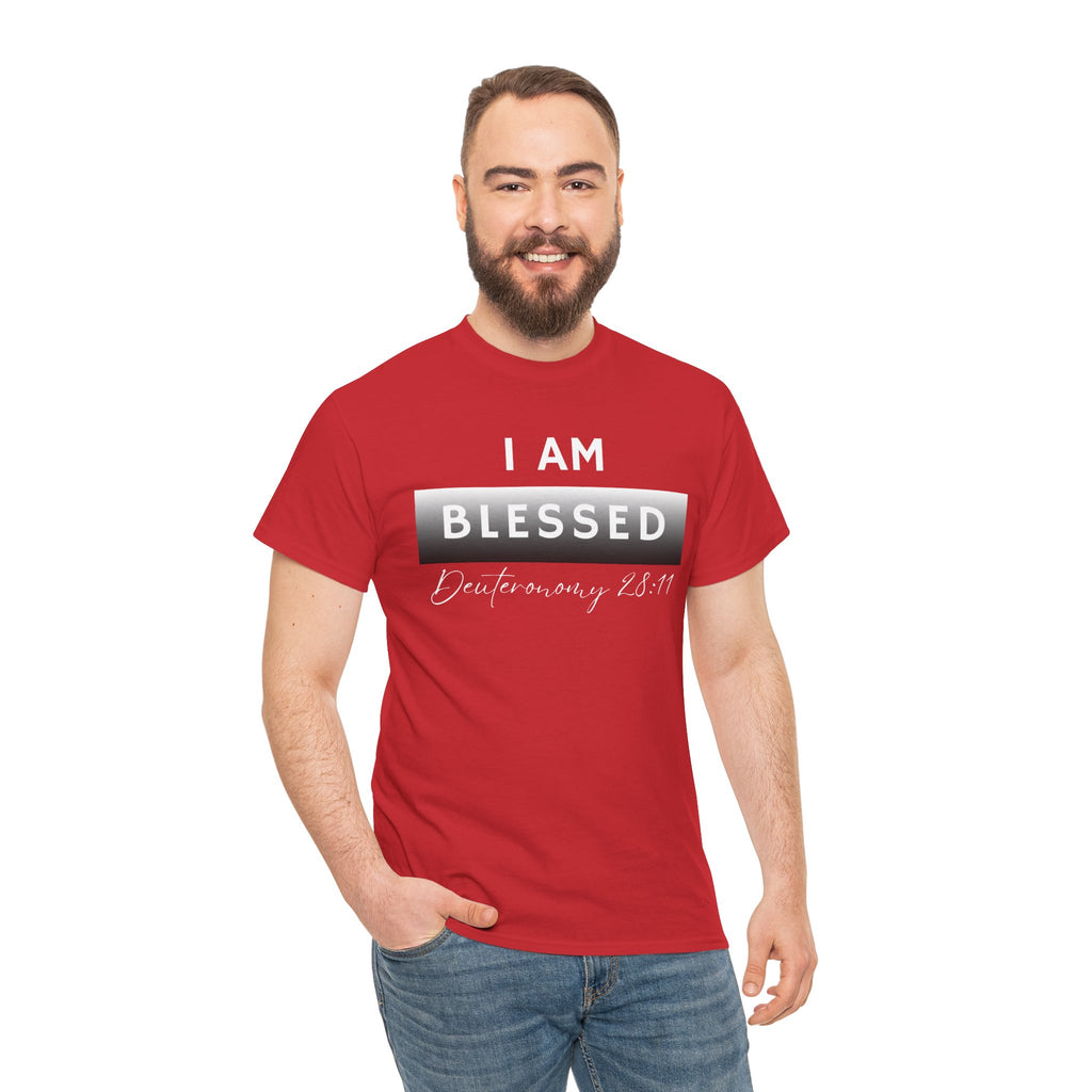 I Am Blessed Christian T-Shirt — Deuteronomy 28:11 Scripture Faith Tee (2)