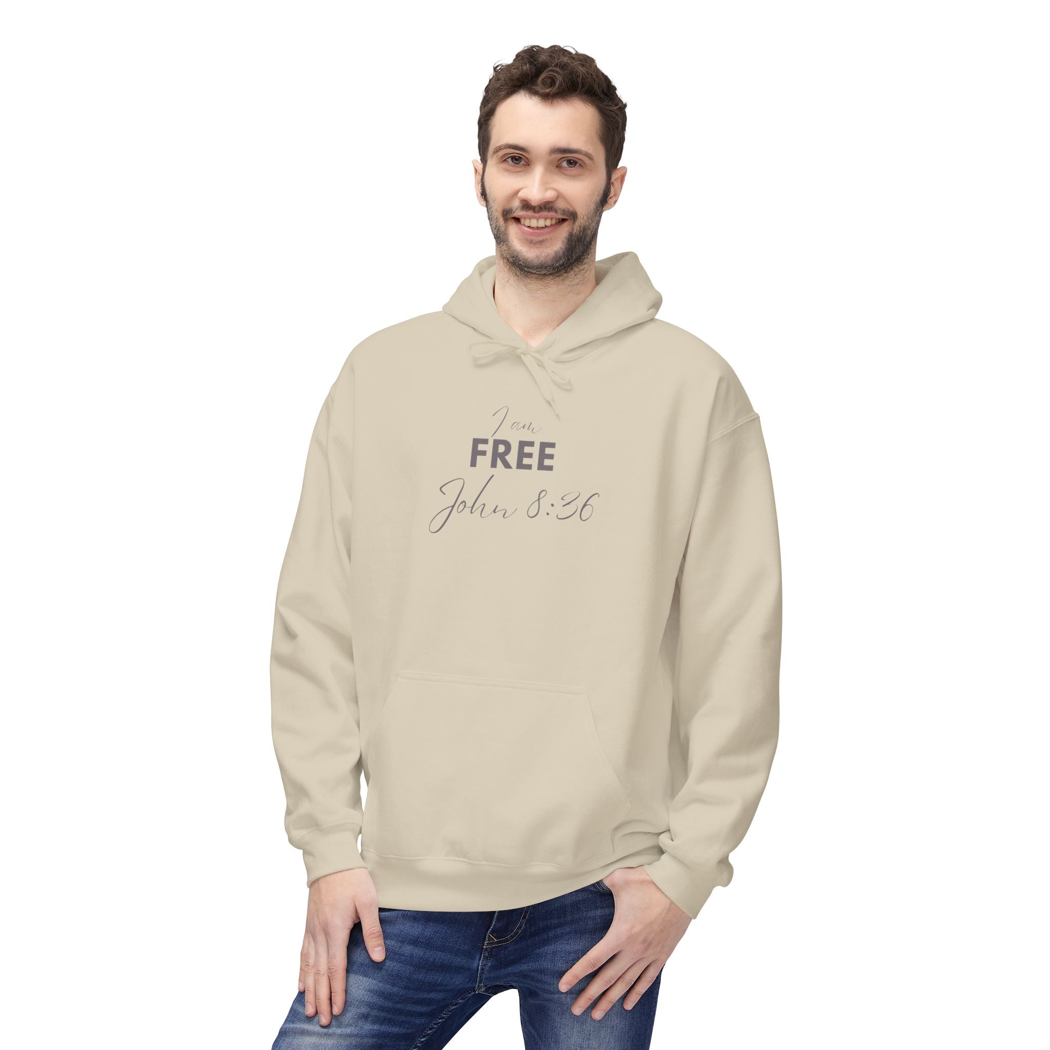 I Am Free Hoodie – John 8:36 Christian Scripture Hoodie | Faith-Based Inspirational Pullover