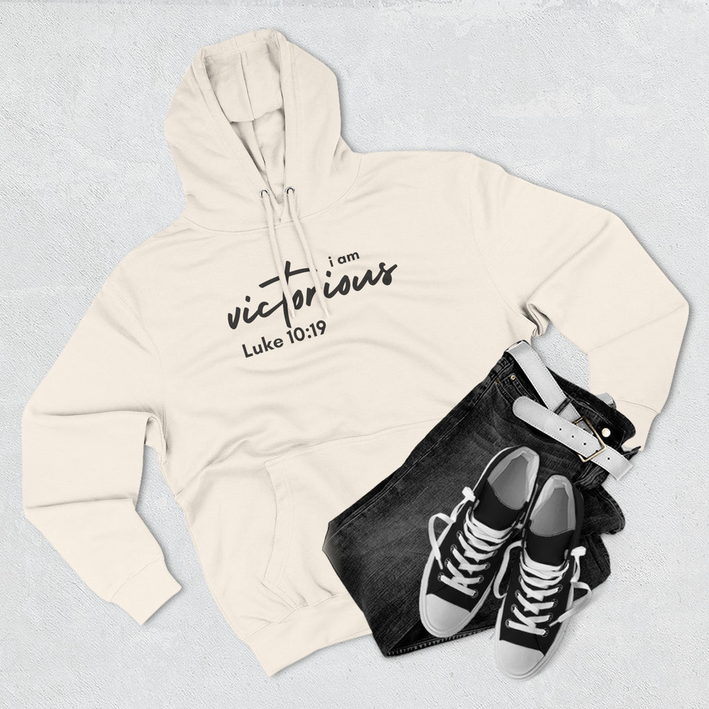 I Am Victorious Hoodie — Luke 10:19 Christian Scripture Fleece Pullover