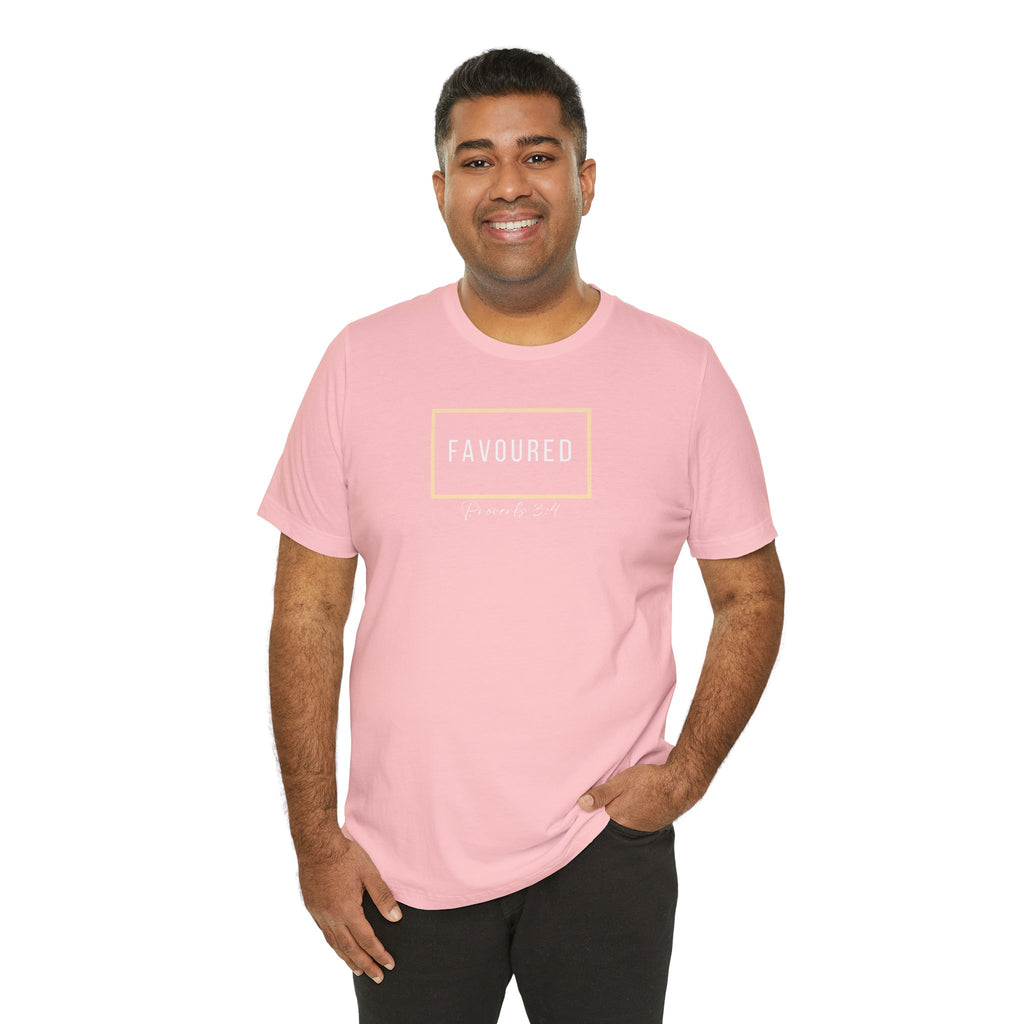 Favoured Christian T-Shirt – Proverbs 3:4 Scripture Tee | Faith-Based Unisex Shirt