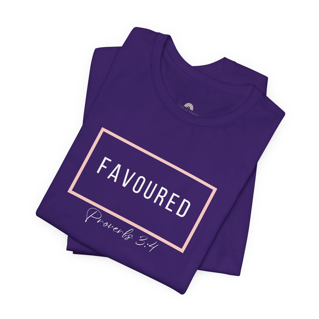 Favoured Christian T-Shirt – Proverbs 3:4 Scripture Tee | Faith-Based Unisex Shirt