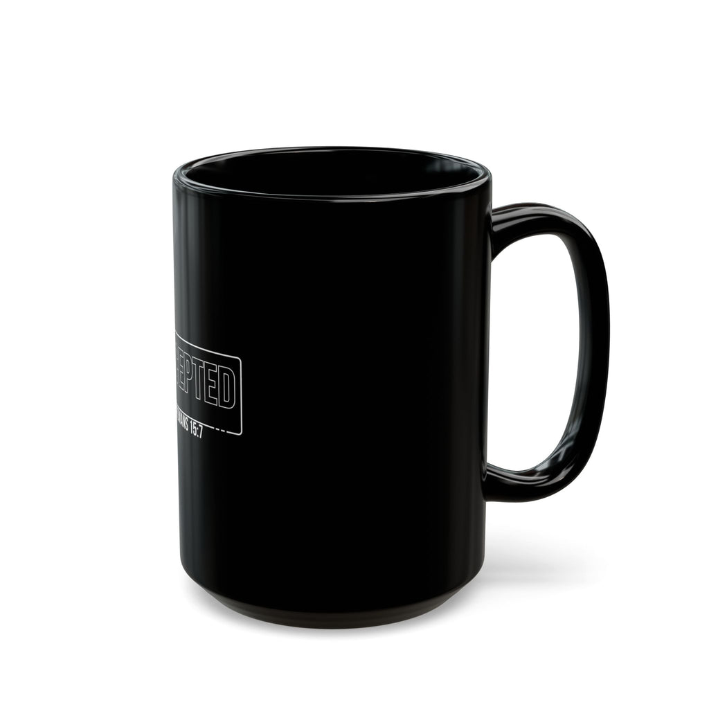“I Am Accepted” Christian Ceramic Mug – Romans 15:7 Scripture Coffee Cup (11oz & 15oz) – Faith-Inspired Gift