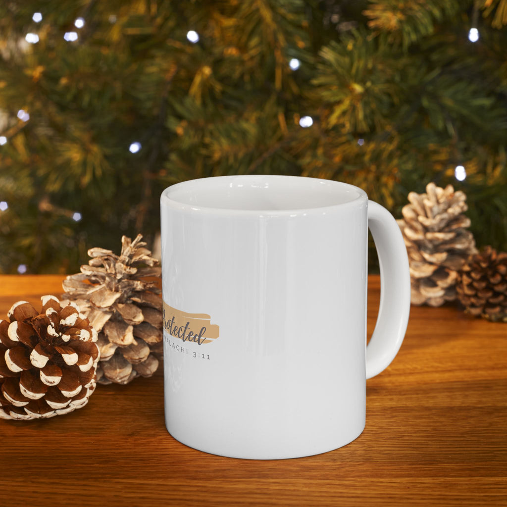 “Covered & Protected” Christian Ceramic Mug – Malachi 3:11 Scripture Coffee Cup (11oz & 15oz)