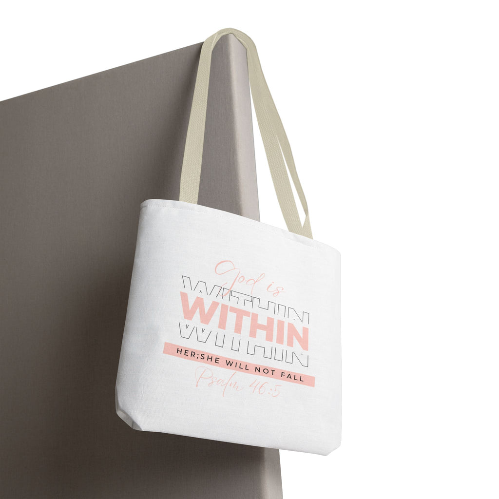 God Is Within Her Tote Bag – Psalm 46:5 Christian Scripture Tote for Women