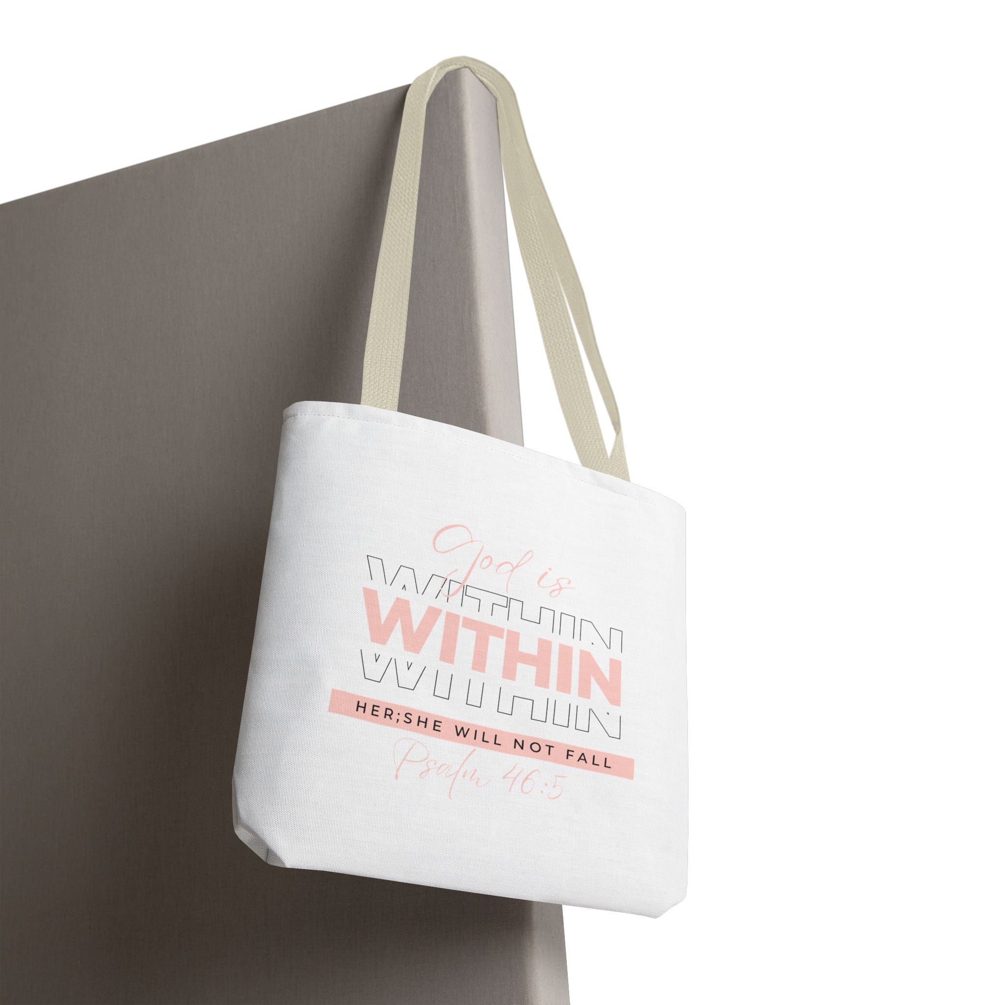 God Is Within Her Tote Bag – Psalm 46:5 Christian Scripture Tote for Women