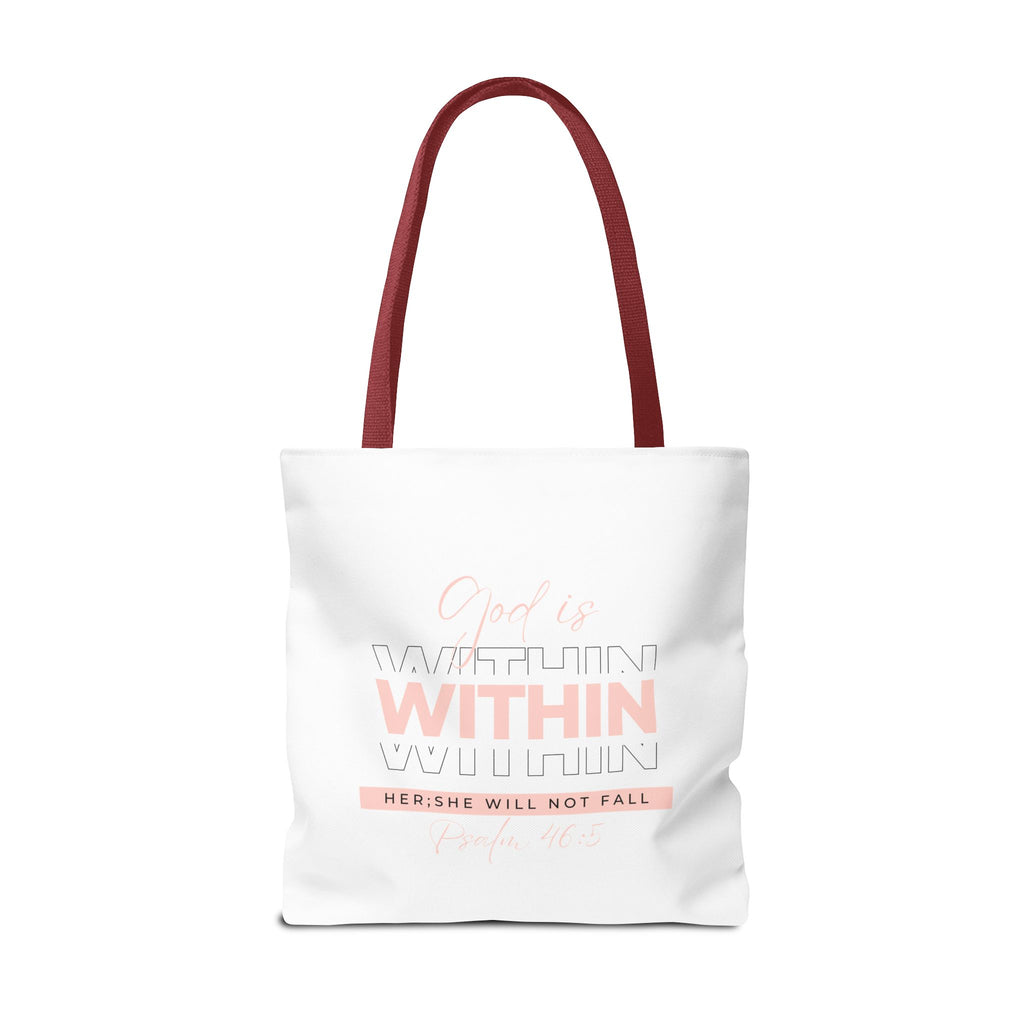 God Is Within Her Tote Bag – Psalm 46:5 Christian Scripture Tote for Women