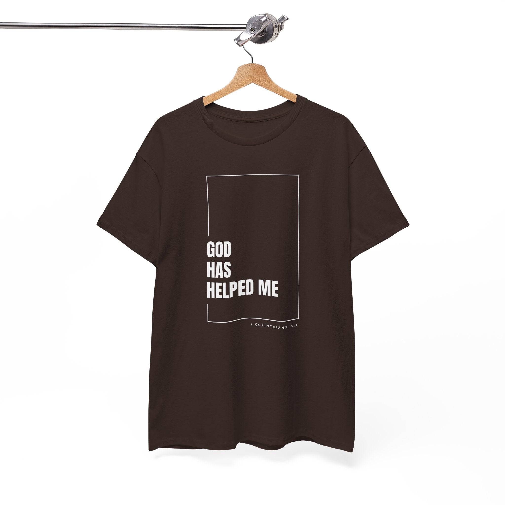 God Has Helped Me Christian T-Shirt – 2 Corinthians 6:2 Faith Tee | Unisex Heavy Cotton Shirt
