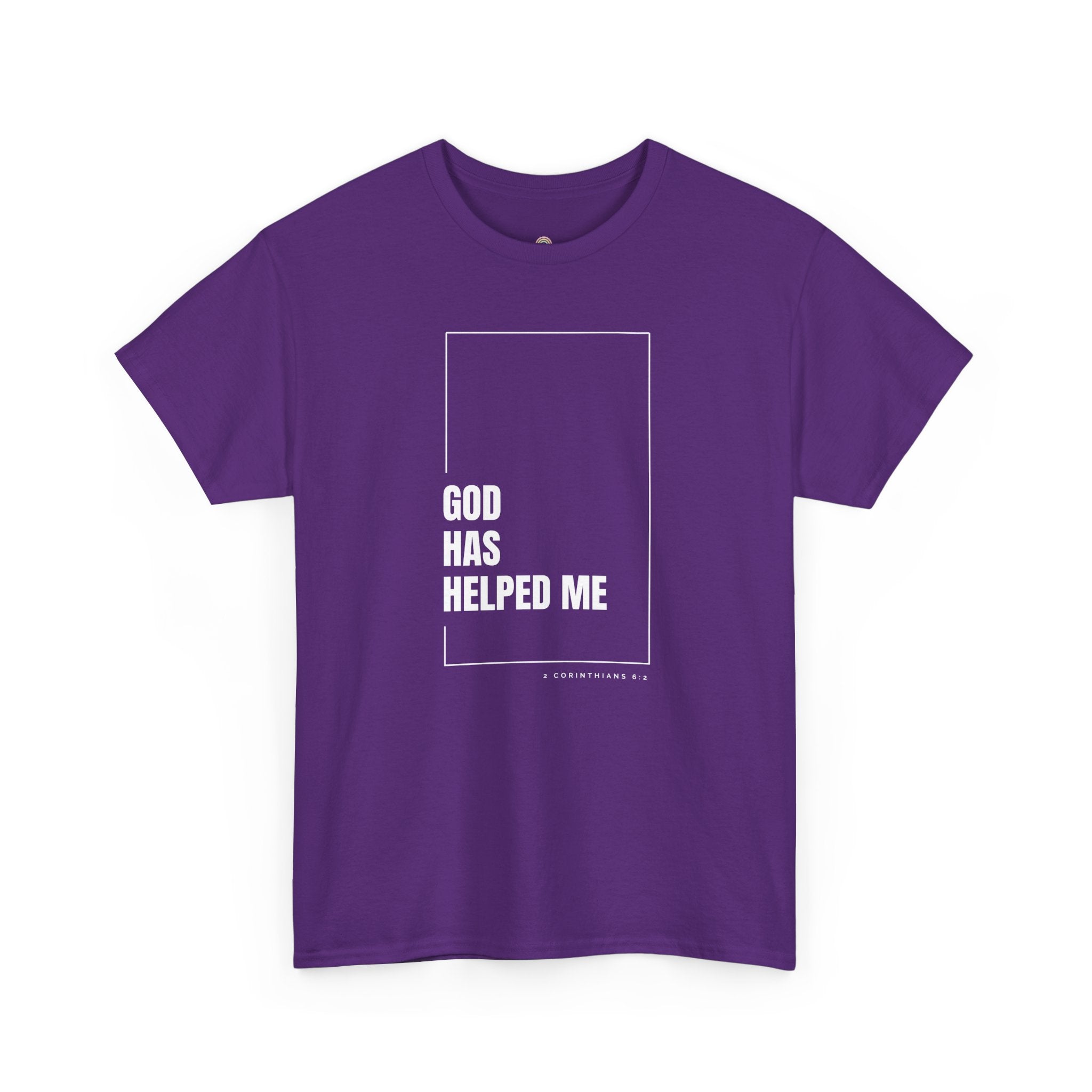 God Has Helped Me Christian T-Shirt – 2 Corinthians 6:2 Faith Tee | Unisex Heavy Cotton Shirt