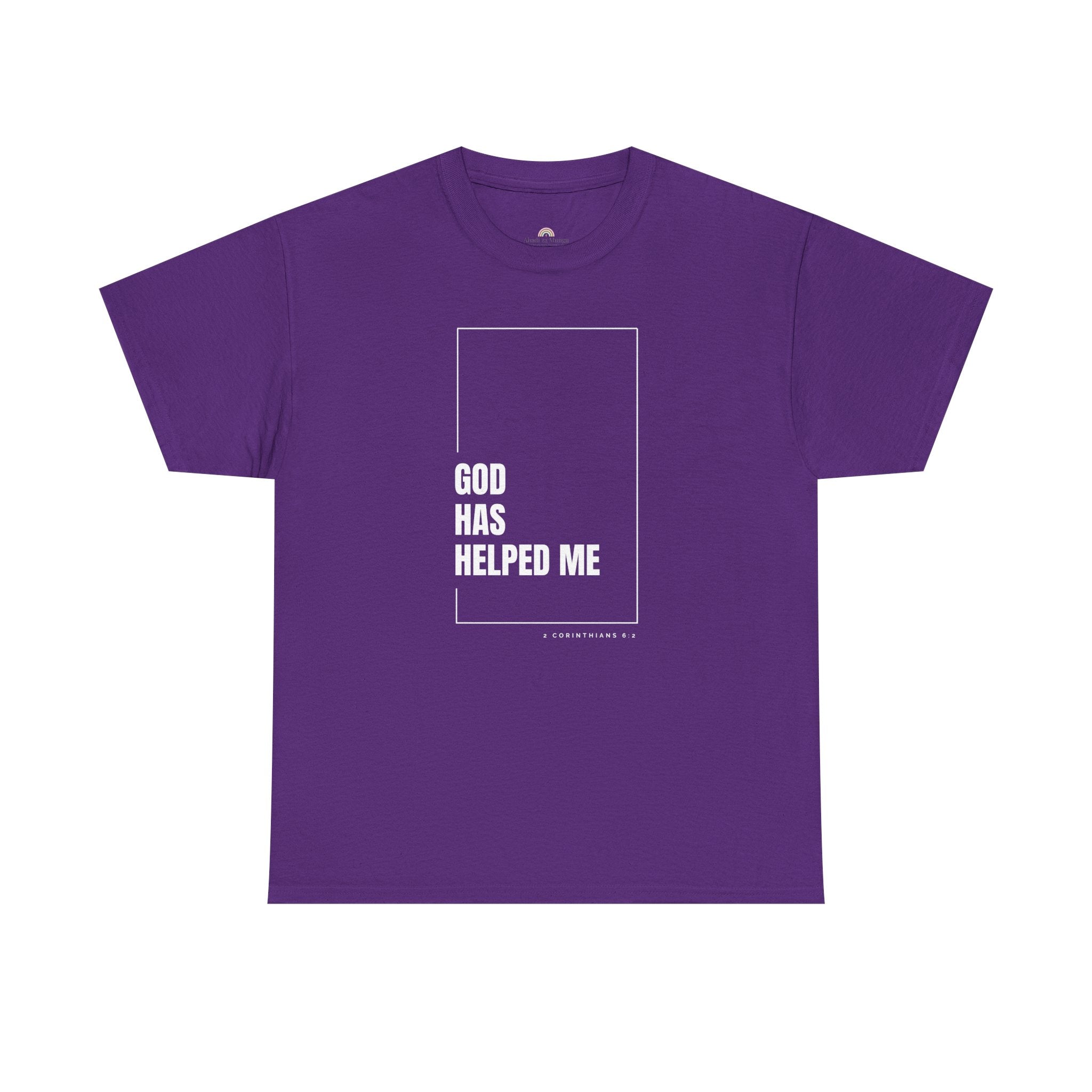 God Has Helped Me Christian T-Shirt – 2 Corinthians 6:2 Faith Tee | Unisex Heavy Cotton Shirt