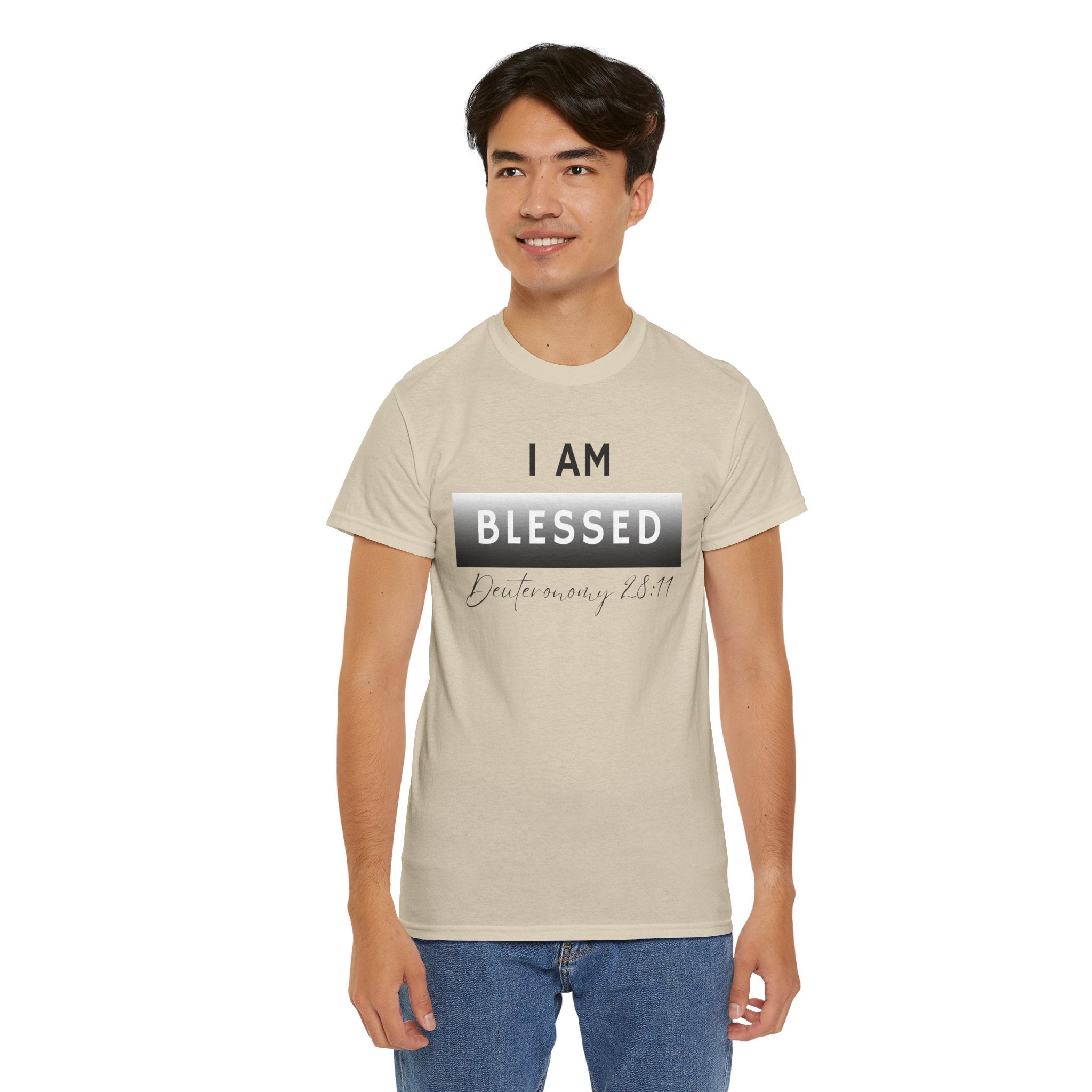 I Am Blessed Christian T-Shirt — Deuteronomy 28:11 Scripture Faith Tee