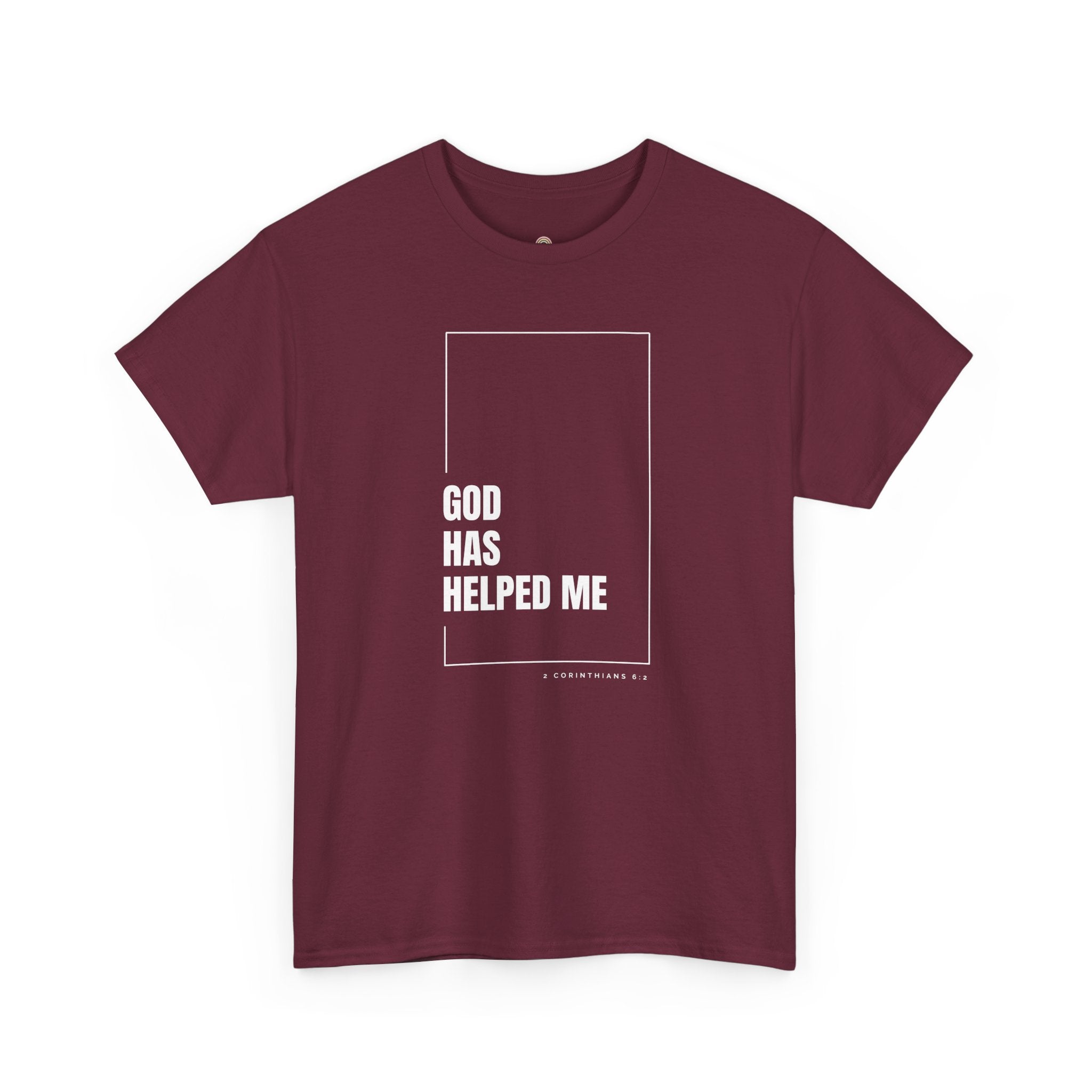 God Has Helped Me Christian T-Shirt – 2 Corinthians 6:2 Faith Tee | Unisex Heavy Cotton Shirt