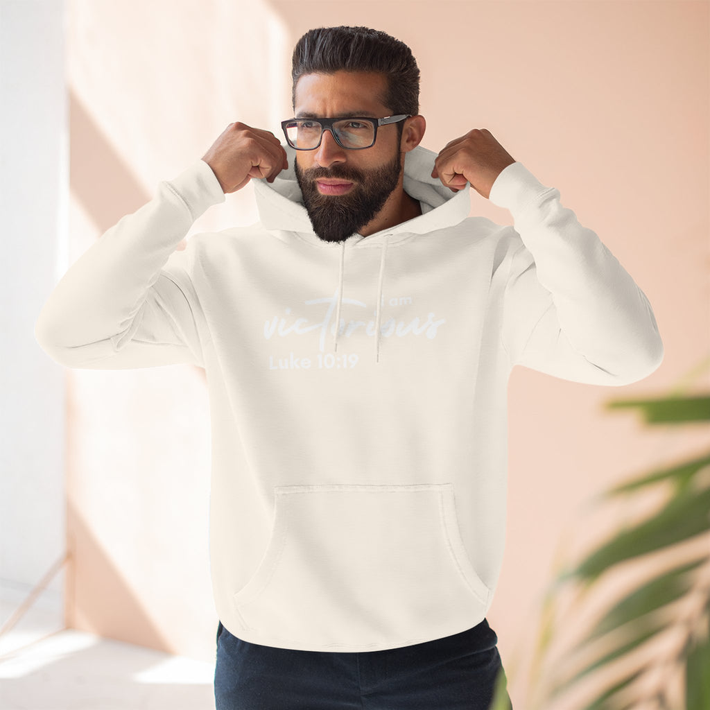 I Am Victorious Hoodie — Luke 10:19 Christian Scripture Fleece Pullover